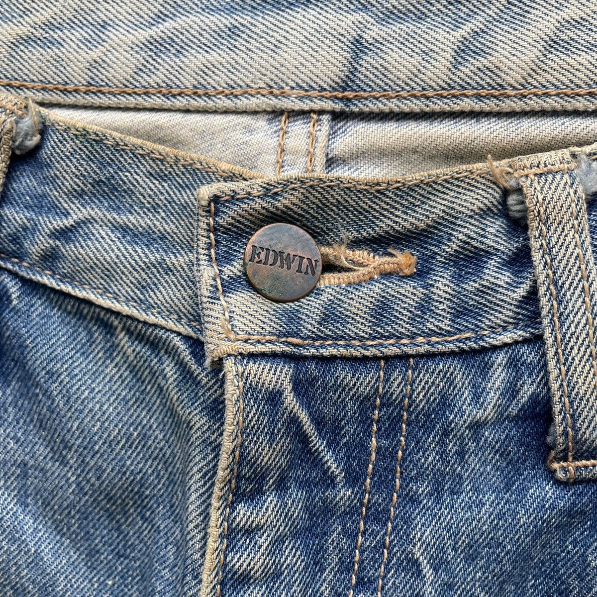 Edwin 90s Vintage Edwin Rusty Distressed Jeans Faded Pants W30 Size US 30 / EU 46 - 6 Thumbnail