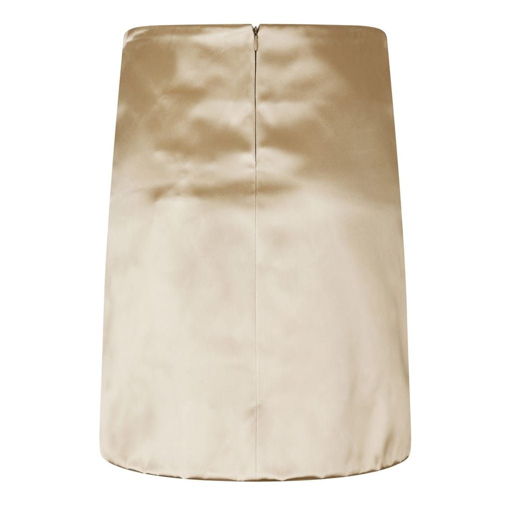 Bottega Veneta Bottega Veneta Bv A Line Silk Skirt in Beige Size 28" / US 6 / IT 42 - 2 Thumbnail