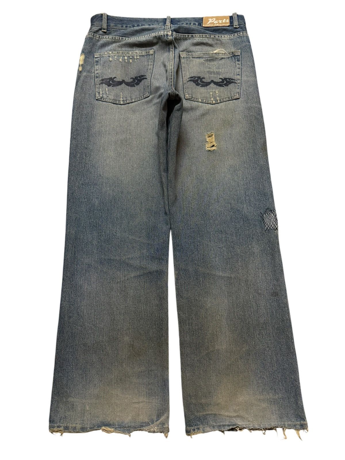 Kapital Vintage Japanese Brand Mud Wash Distressed Wide Leg Baggy Size US 34 / EU 50 - 2 Thumbnail