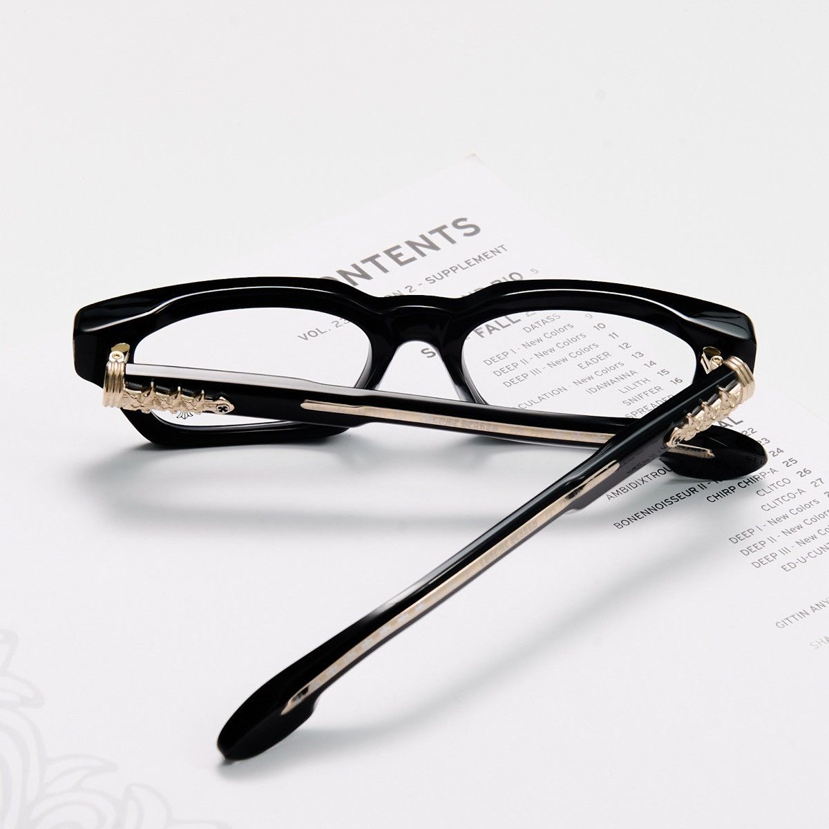 Chrome Hearts CHROME HEARTS ASSTRAORDINAIRE BLACK - 18K GOLD PLATED GLASSES Size ONE SIZE - 7 Thumbnail