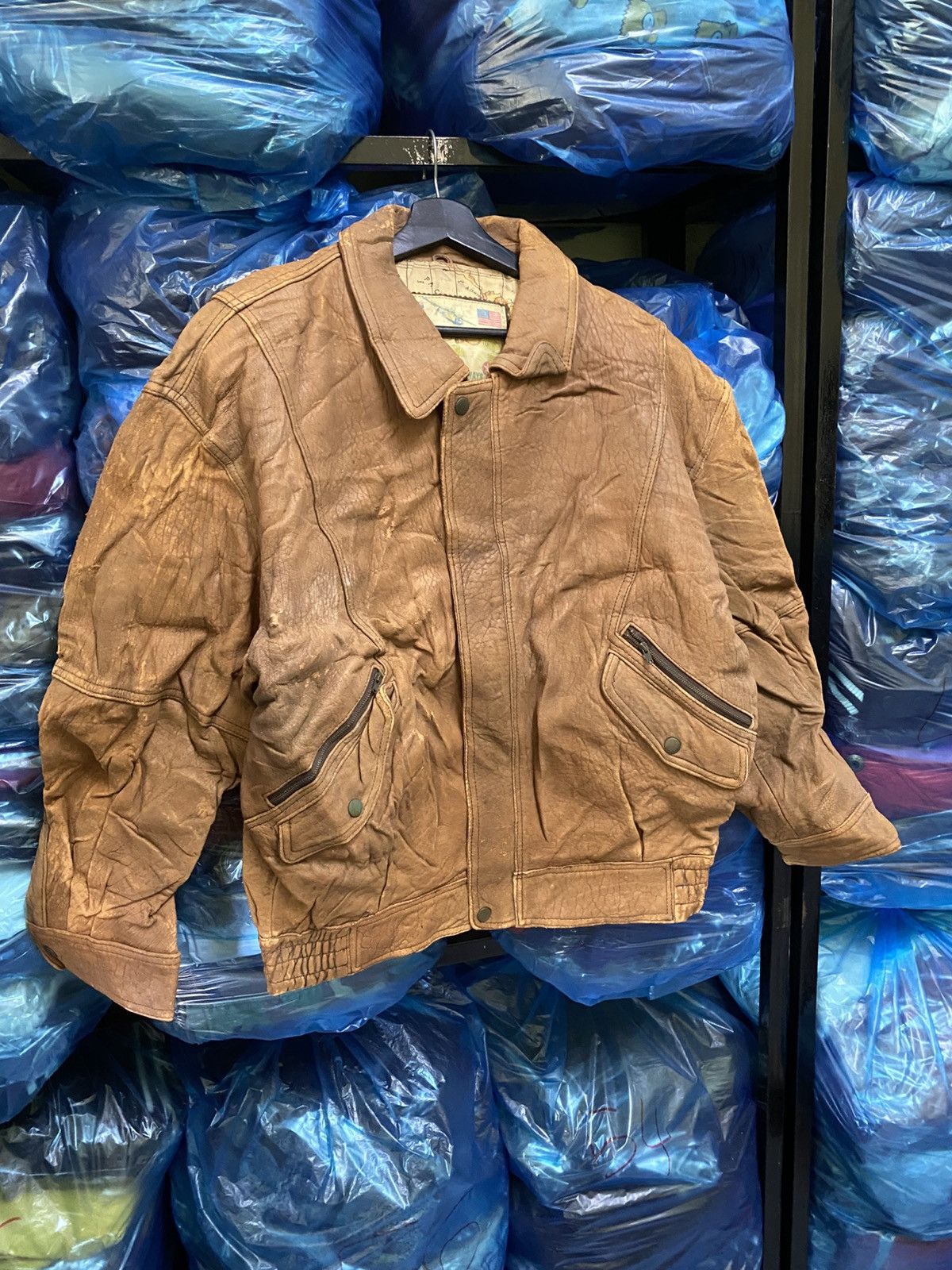 Leather VINTAGE 80s HOBO LEATHER TANKER JACKET Size US L / EU 52-54 / 3 - 3 Thumbnail