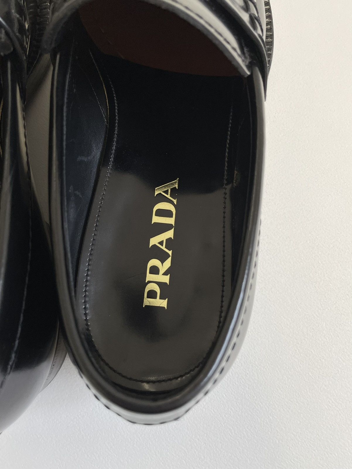 Prada Black Leather ‘Almond Toe’ Loafers Size US 9.5 / EU 42-43 - 12 Thumbnail
