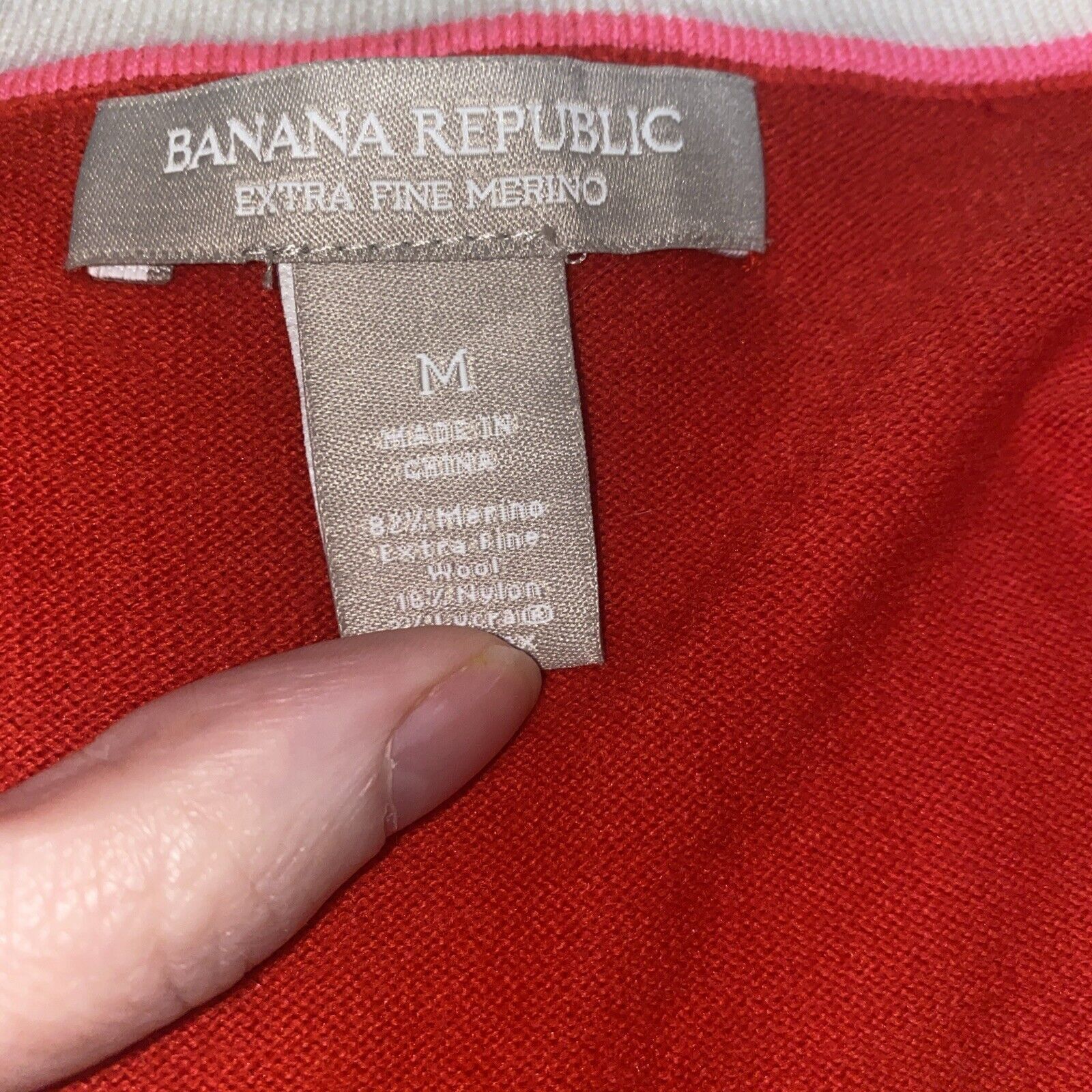 Banana Republic Banana Republic Womens Sweater Medium Red 100% Merino Wool Size M / US 6-8 / IT 42-44 - 6 Thumbnail