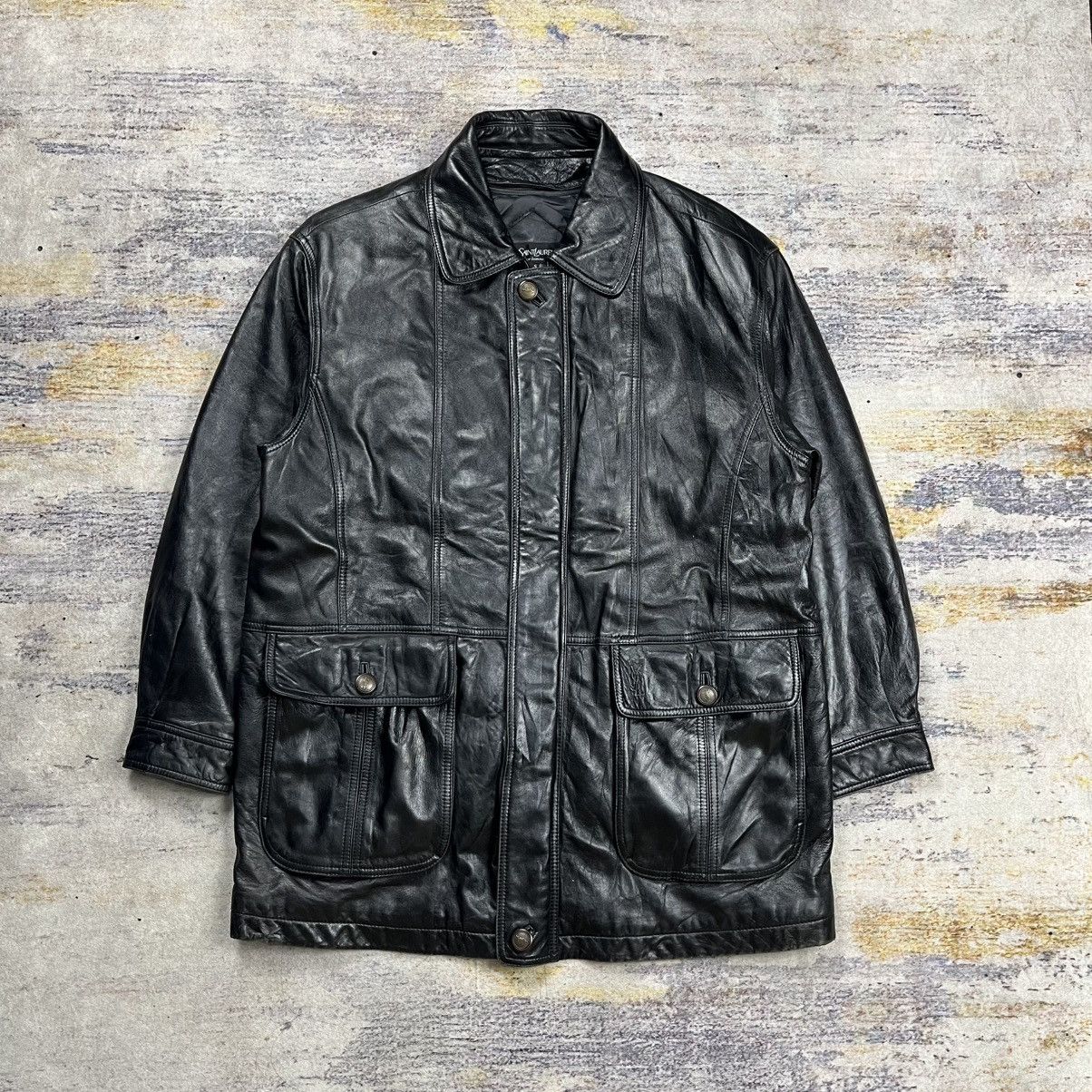 Yves Saint Laurent Vintage 90s Ysl Yves Saint Laurent pour homme leather jacket Size US L / EU 52-54 / 3 - 1 Thumbnail