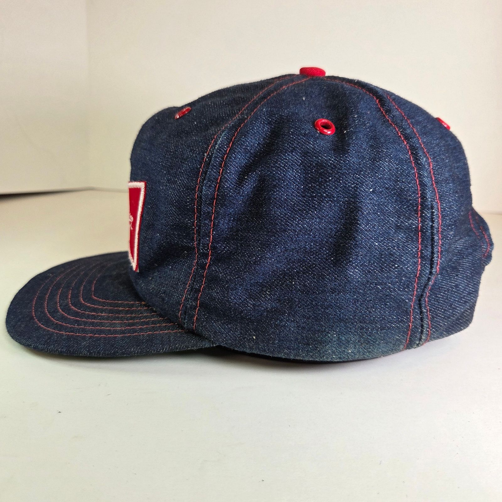 Budweiser Budweiser Denim Snapback Hat 80s USA Made Vintage Size ONE SIZE - 2 Thumbnail