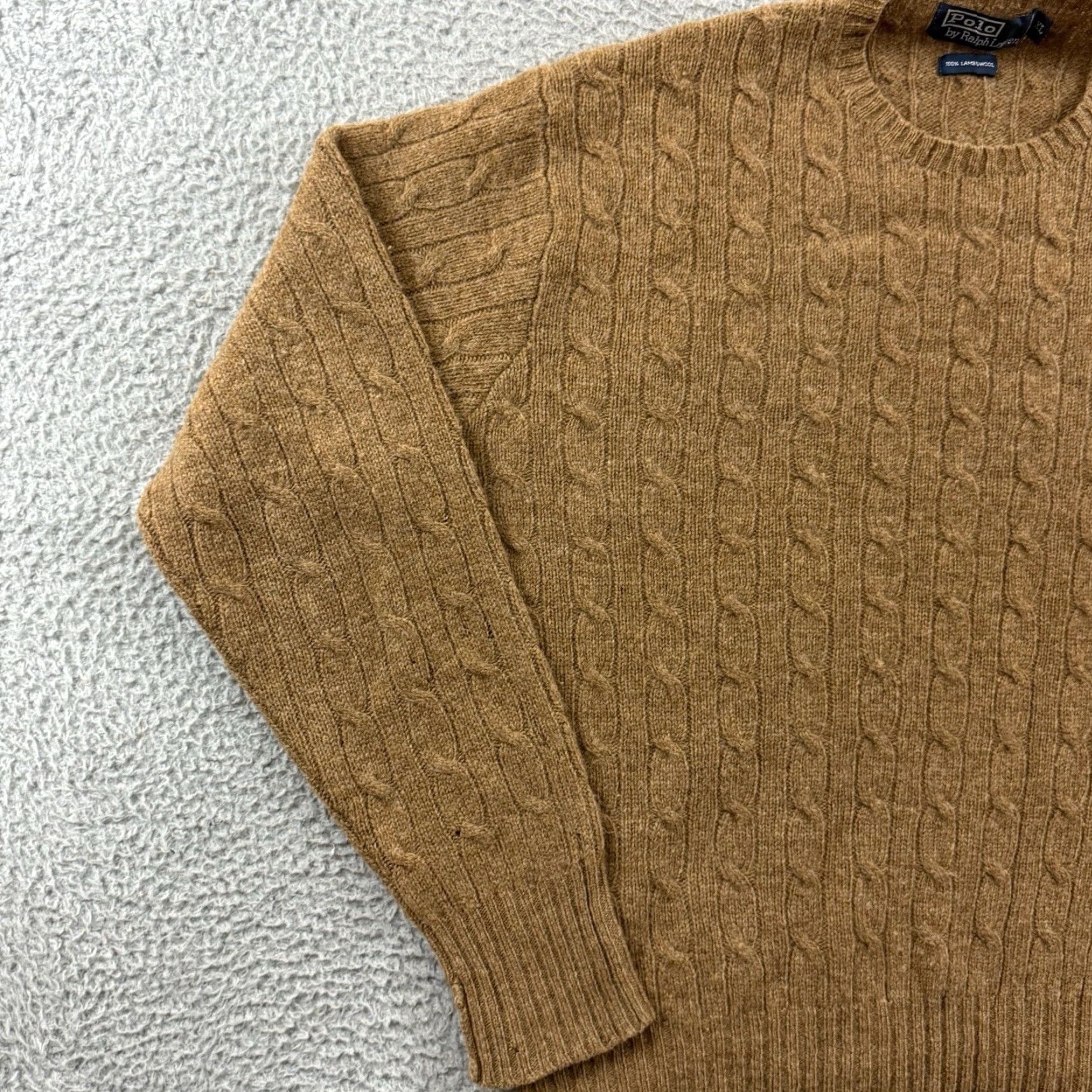 Polo Ralph Lauren Polo Ralph Lauren Sweater Mens XL Brown Cable Knit Wool Pullover Preppy Size US XL / EU 56 / 4 - 4 Thumbnail
