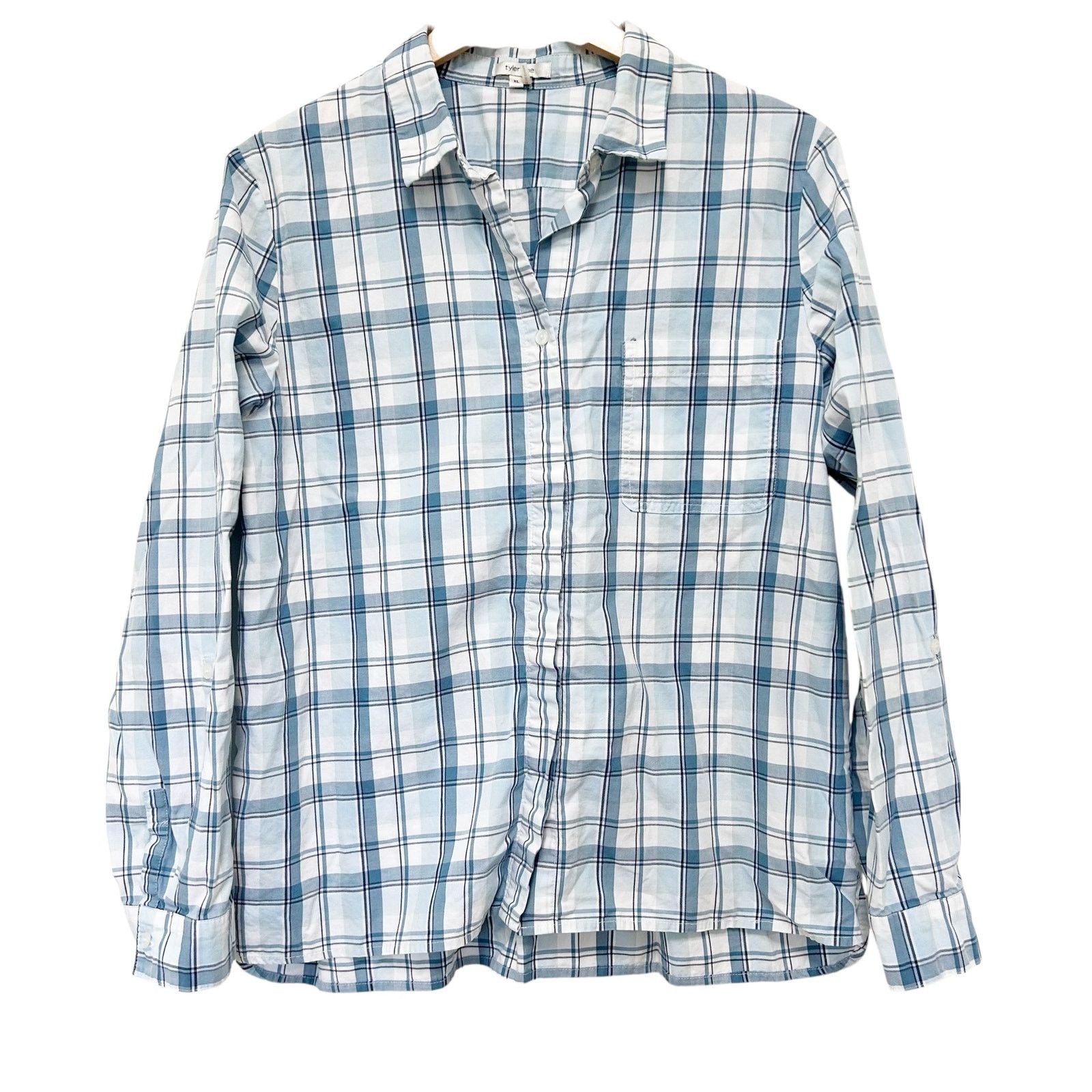 Other Tyler Boe Blue Plaid Button Down Shirt Sz XL Size XL / US 12-14 / IT 48-50 - 2 Thumbnail