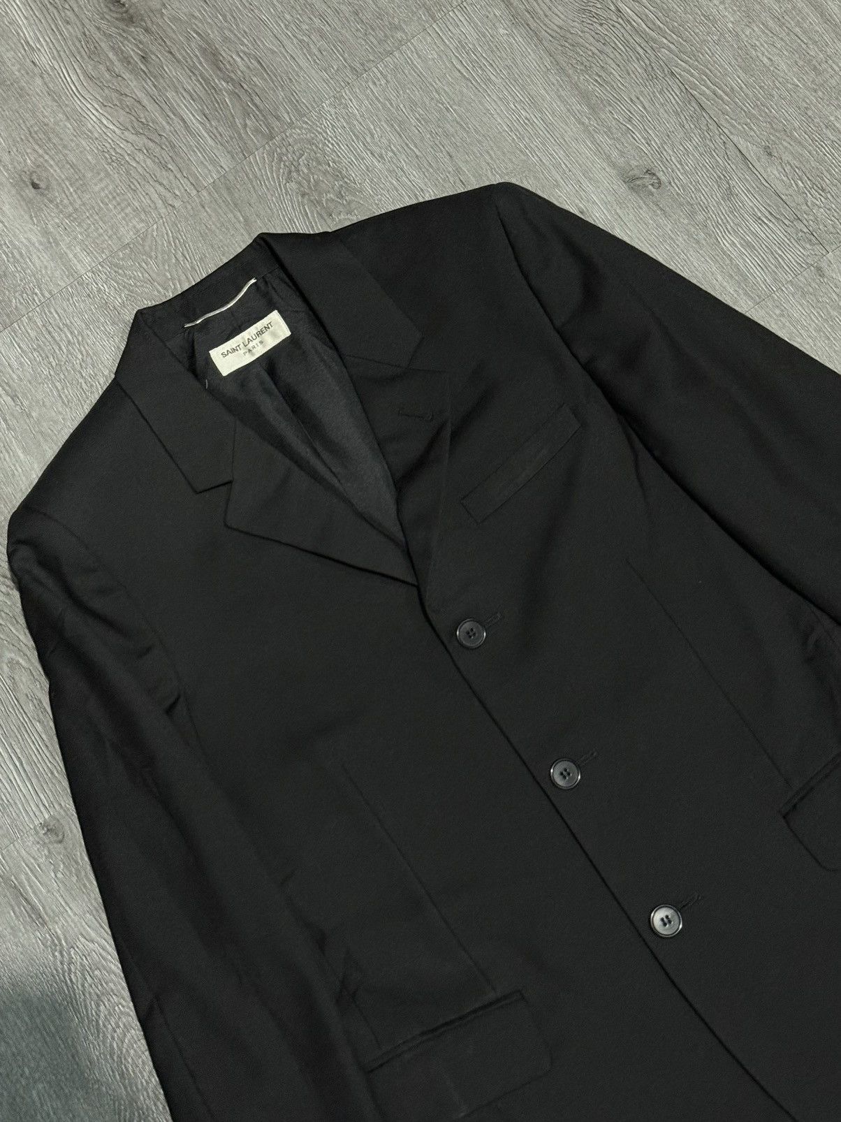 Hedi Slimane × Saint Laurent Paris Saint Laurent x Hedi Slimane SS14 3 Botton Black Suit Size 44R - 5 Thumbnail