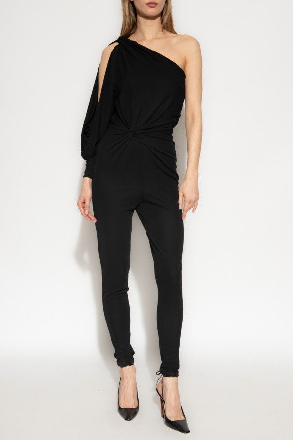 Saint Laurent Paris o1s1wg111124 Combinaison Jersey Jumpsuit in Fluide Noir Size M / US 6-8 / IT 42-44 - 3 Thumbnail