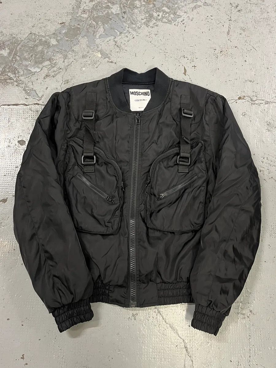 Moschino FW2020 Moschino Technical Multi-Pocket Black Bomber Jacket Size US M / EU 48-50 / 2 - 1 Thumbnail