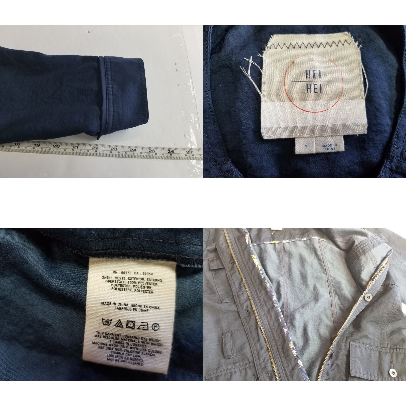 Anthropologie Hei Hei Cargo Jacket Navy Medium Blue Full Zip Casual Women Military Jacket Size M / US 6-8 / IT 42-44 - 8 Thumbnail