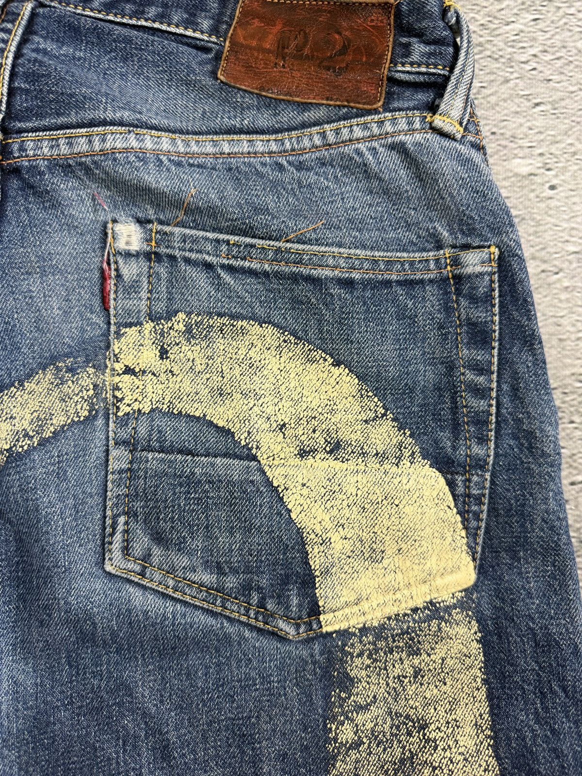 Evisu Evisu jeans yellow daicock big logo blue selvedge denim Size US 30 / EU 46 - 6 Thumbnail