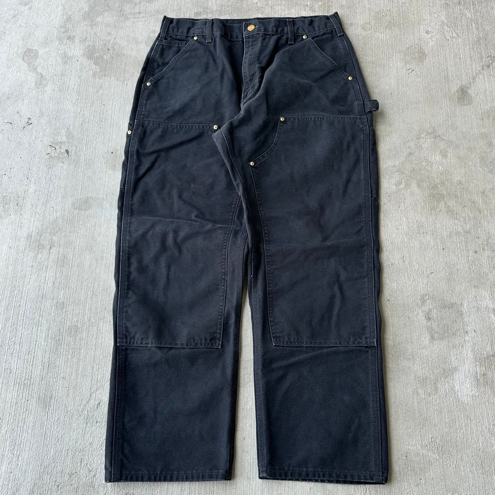Carhartt × Vintage Carhartt black double knee work wear carpenter pants Size US 32 / EU 48 - 1 Thumbnail