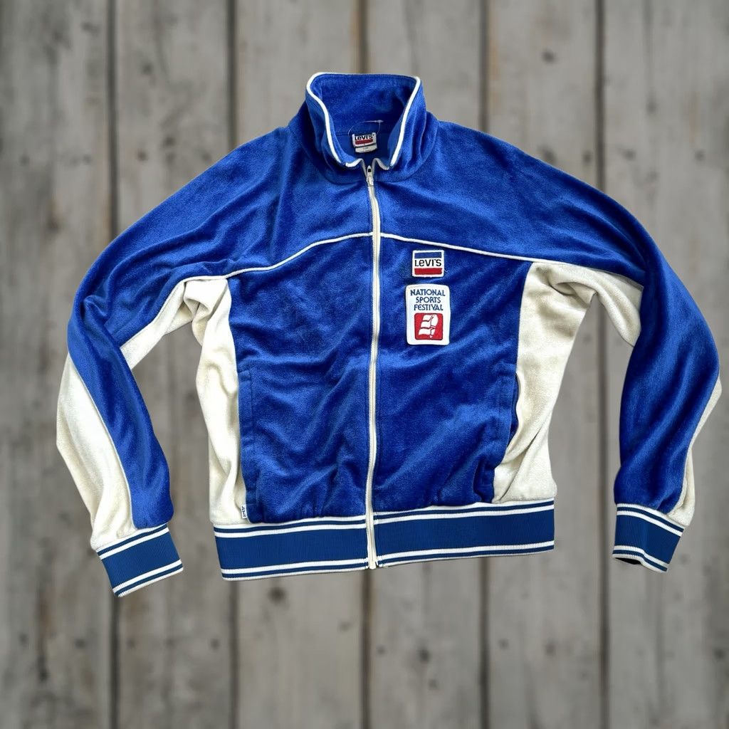 Levi's VINTAGE Levi's Hillcrest Boxing Olympic Games Jacket Full Zip Made In USA L Jacket Blue 80s Mens Clothes Sports Olympics L Size US L / EU 52-54 / 3 - 1 Thumbnail