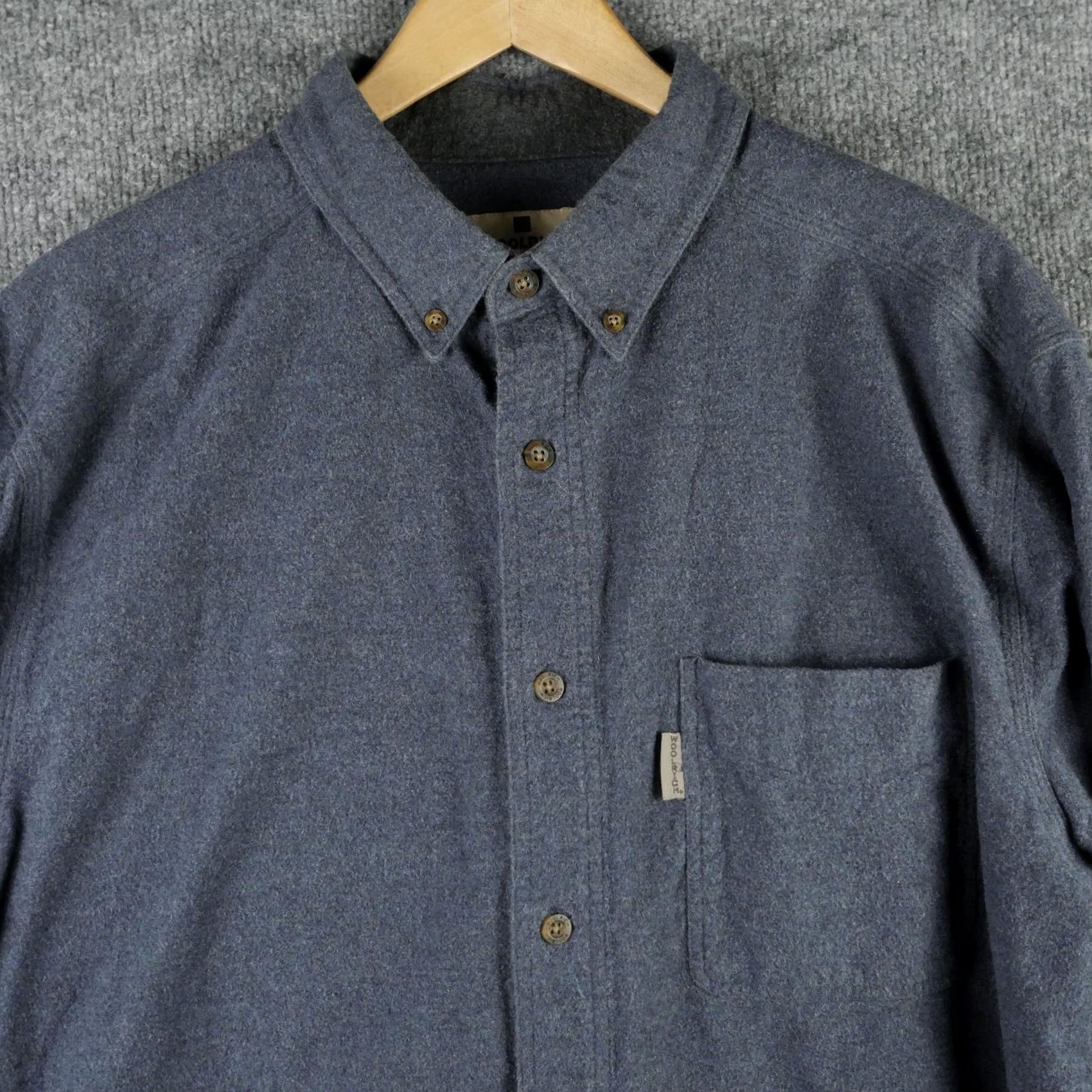 Vintage Woolrich Shirt Mens XL Blue Midnight Heather Flannel Button Up Pocket Casual Size US XL / EU 56 / 4 - 2 Thumbnail