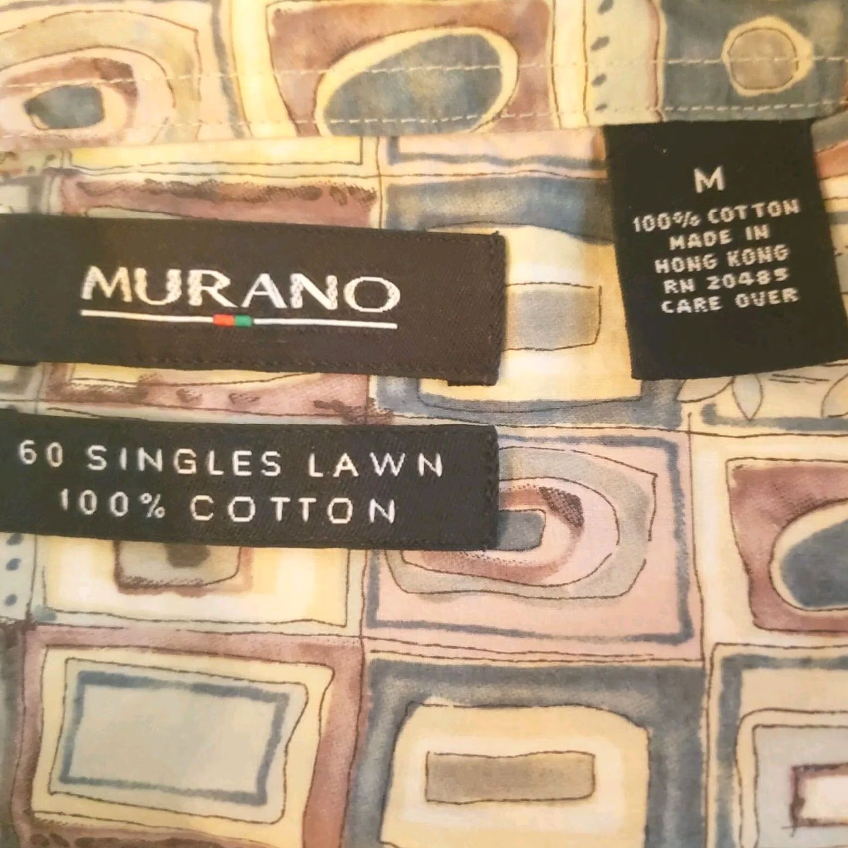 Murano Murano Men’s M Multicolor Geometric Pattern Shirt S Short Sleeve Collared Button-Up Casual Beach Hawaiian Tropical Size US M / EU 48-50 / 2 - 7 Thumbnail