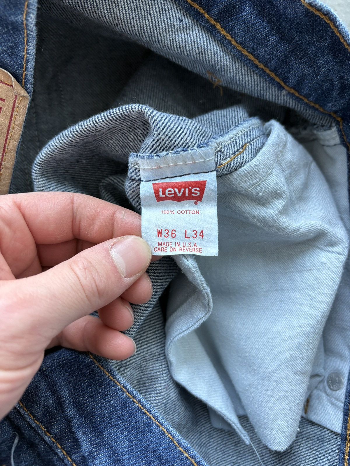 Levi's Vintage 80s Levis 505 XX Dark Wash Jeans 36x34 Size US 36 / EU 52 - 7 Thumbnail