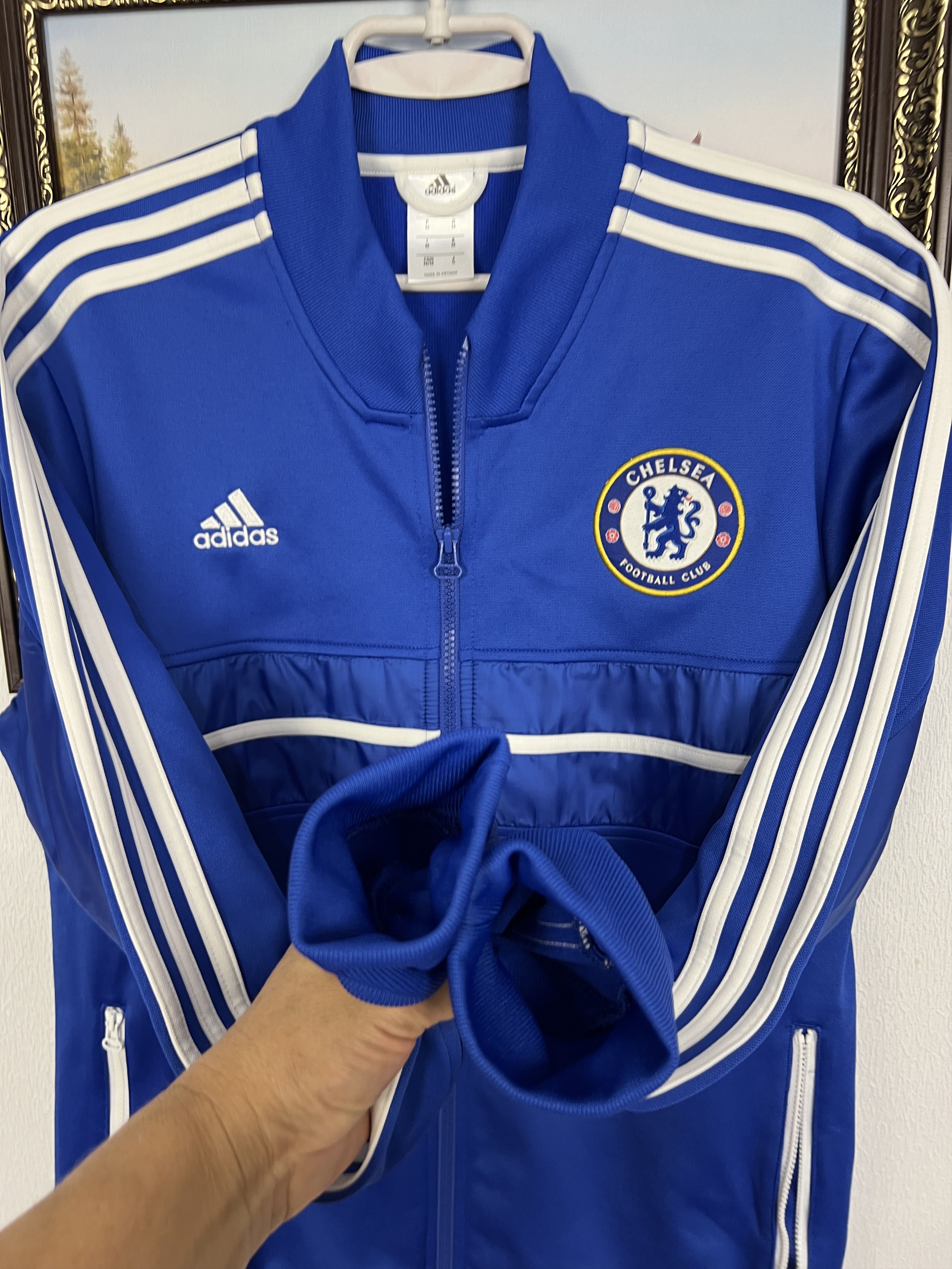 Adidas Adidas Chelsea Blue Football Jacket Zip Track Top Mens Rare Size US M / EU 48-50 / 2 - 7 Thumbnail