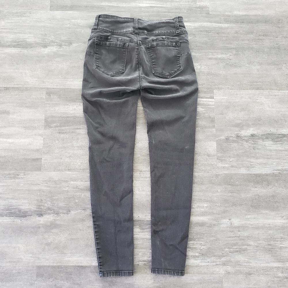 Designer Black Faded Wax Skinny Jean Size 30" / US 8 / IT 44 - 2 Thumbnail