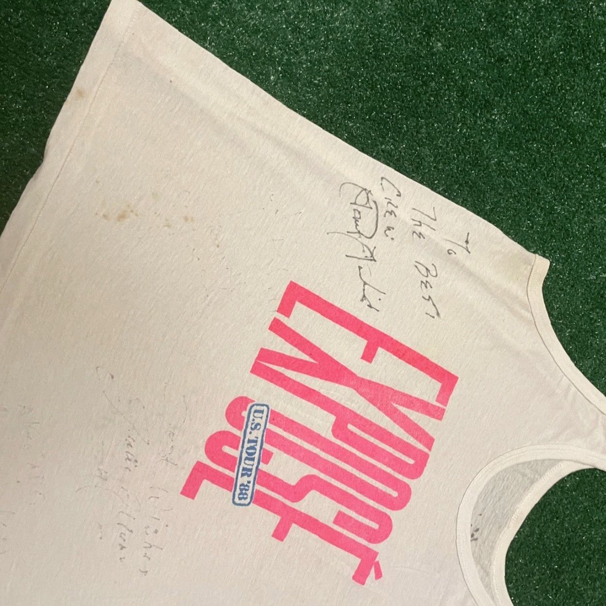 Disney VINTAGE Exposé 1988 Tour Shirt Tank Top Signed White M Men 80s Disney Pleasure Island Concert M Mens Size US M / EU 48-50 / 2 - 3 Thumbnail