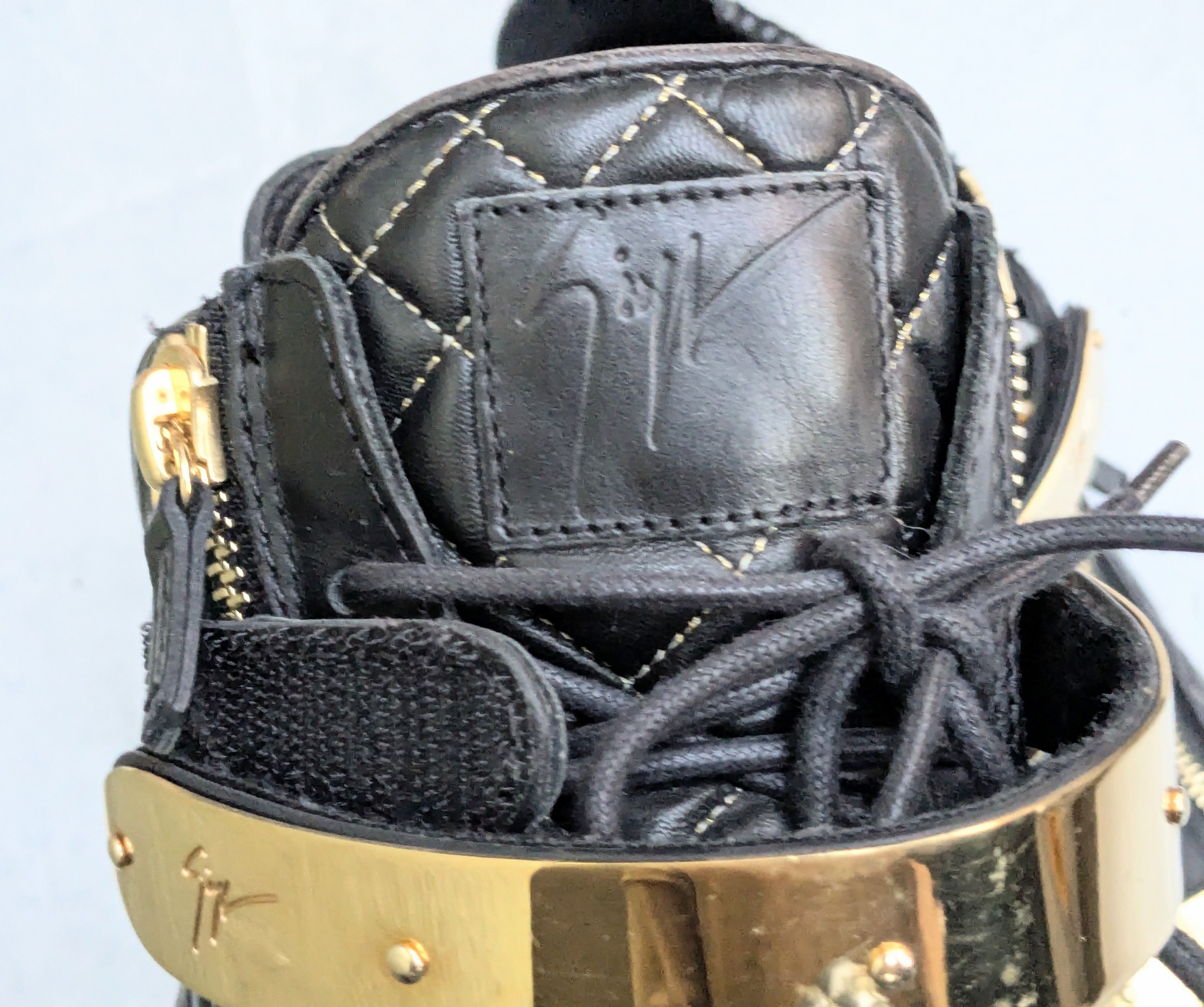 Giuseppe Zanotti Giuseppe Zanotti Sneakers Black Gold 13 46 High Tops Leather Size US 13 / EU 46 - 8 Thumbnail