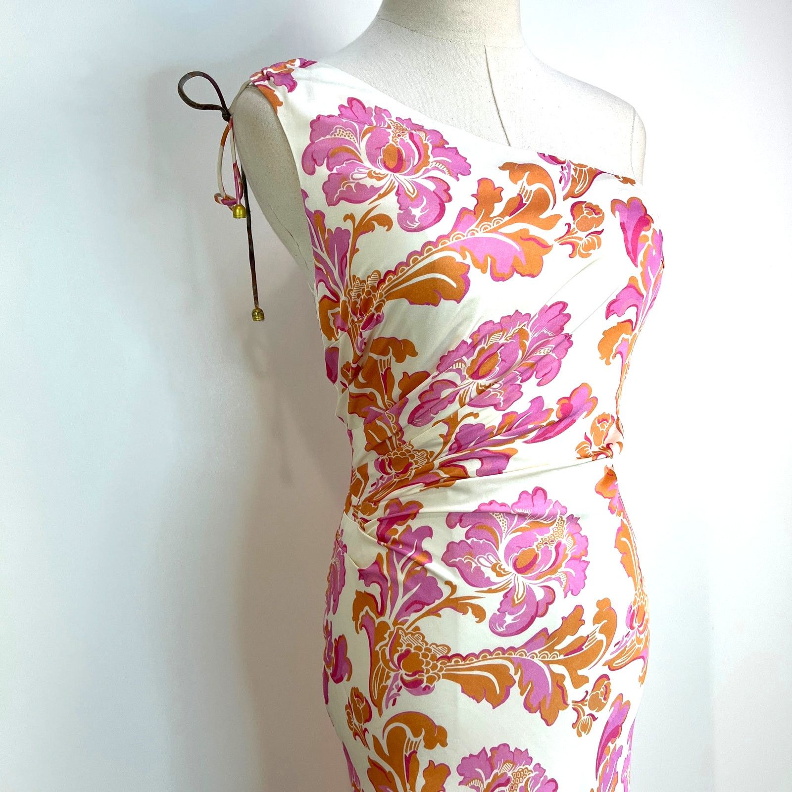 Other Kivari Josefina Maxi Dress Printed Pink Floral One Shoulder Size XS / US 0-2 / IT 36-38 - 8 Thumbnail
