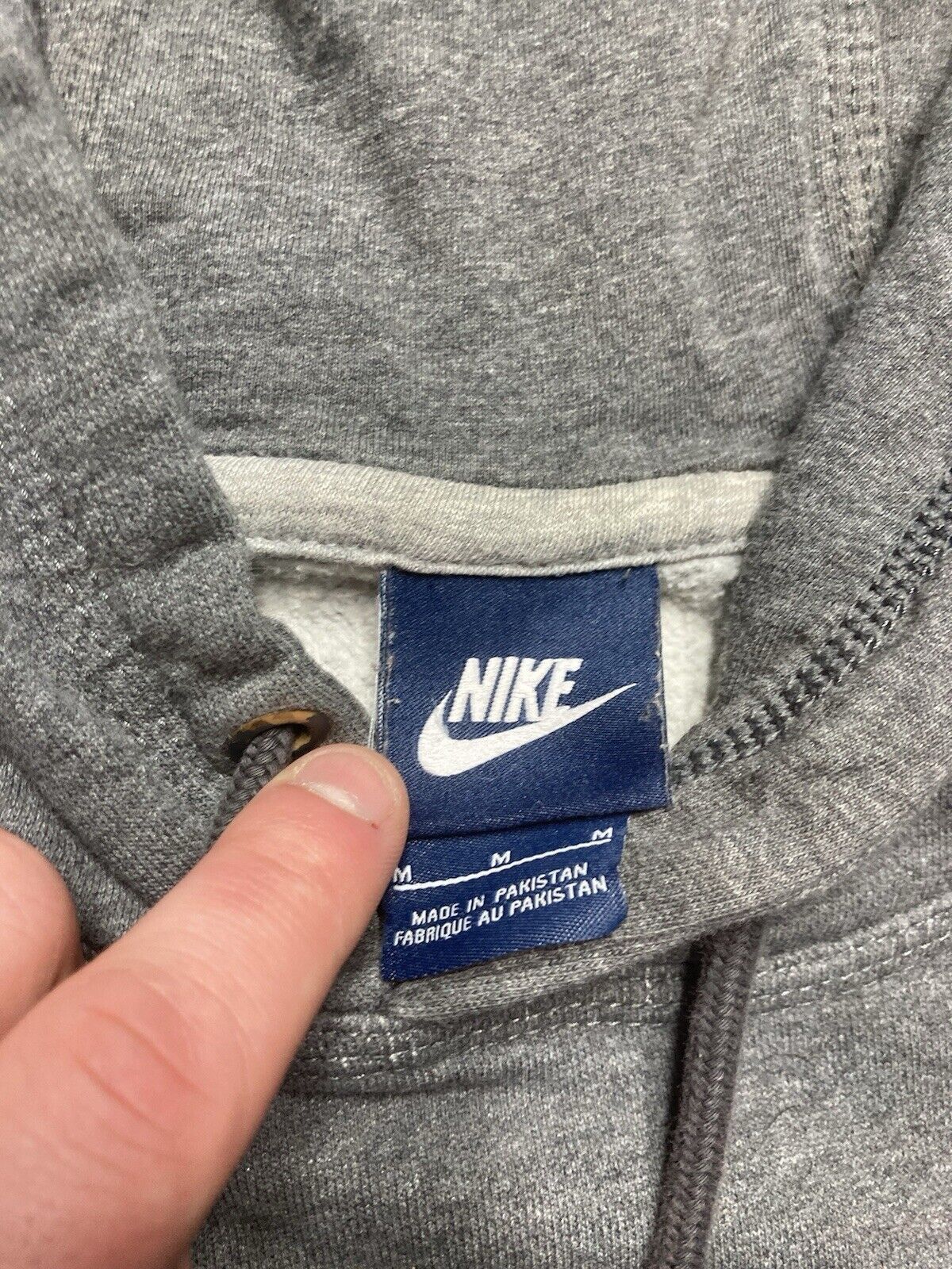 Nike × Vintage Vtg Nike hoodie sweatshirt swoosh check logo blank medium Size US M / EU 48-50 / 2 - 3 Thumbnail
