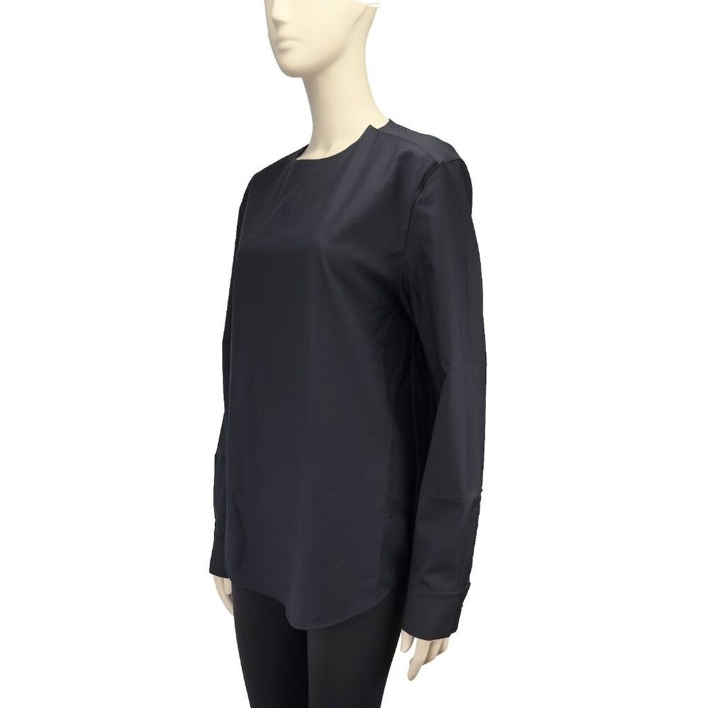 Cos COS Buttoned Shoulder Minimalist Dark Blue Top Blouse sz S Size XS / US 0-2 / IT 36-38 - 3 Thumbnail