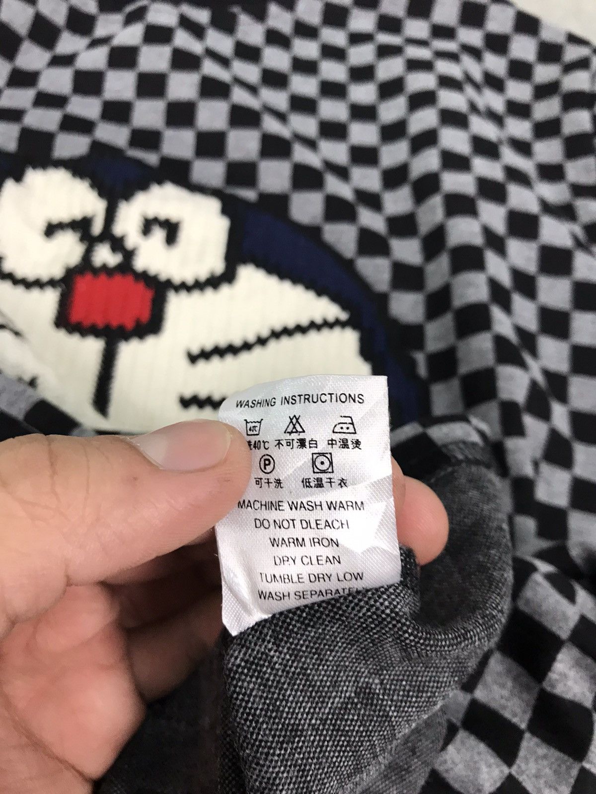 Disney Doraemon Big Logo Checkered Tee anima cartoonnetwork Size US XL / EU 56 / 4 - 8 Thumbnail