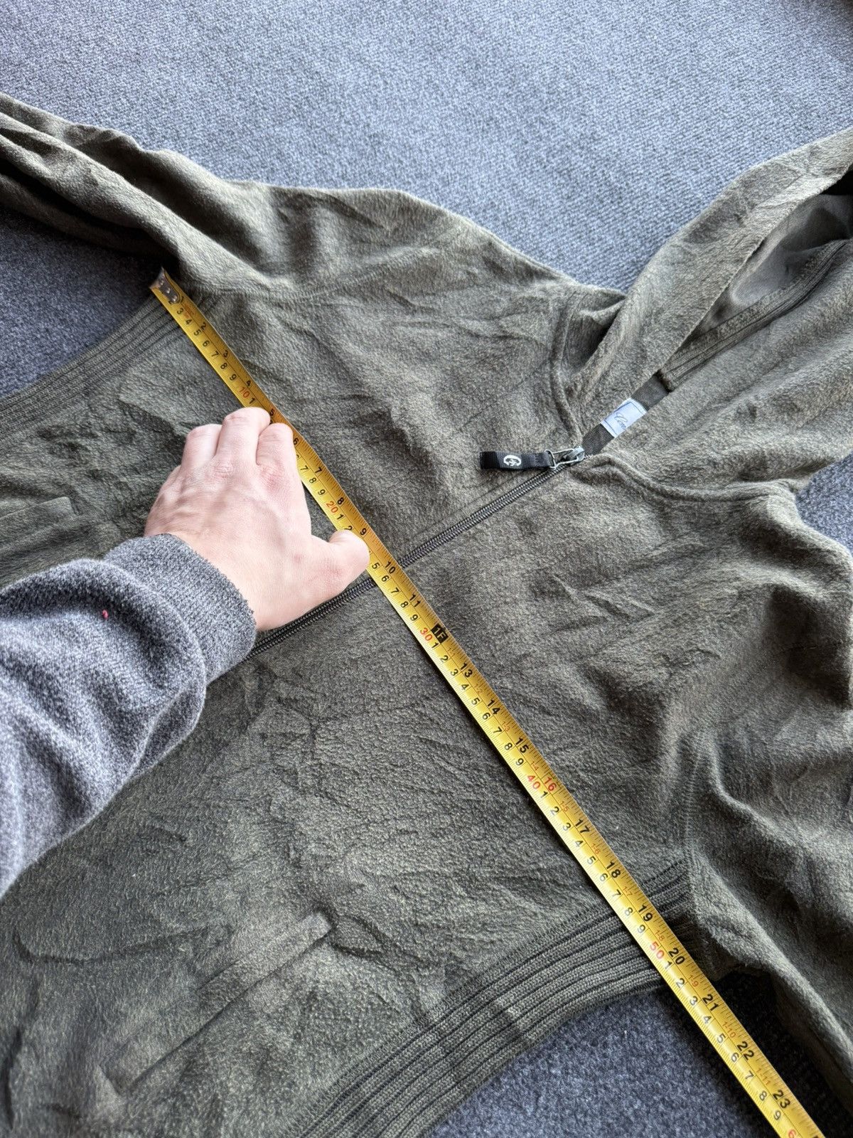 Conte of Florence 00s Conte of Florence Olive Fleece / Knit Zip Hoodie Italian Size M / US 6-8 / IT 42-44 - 18 Thumbnail