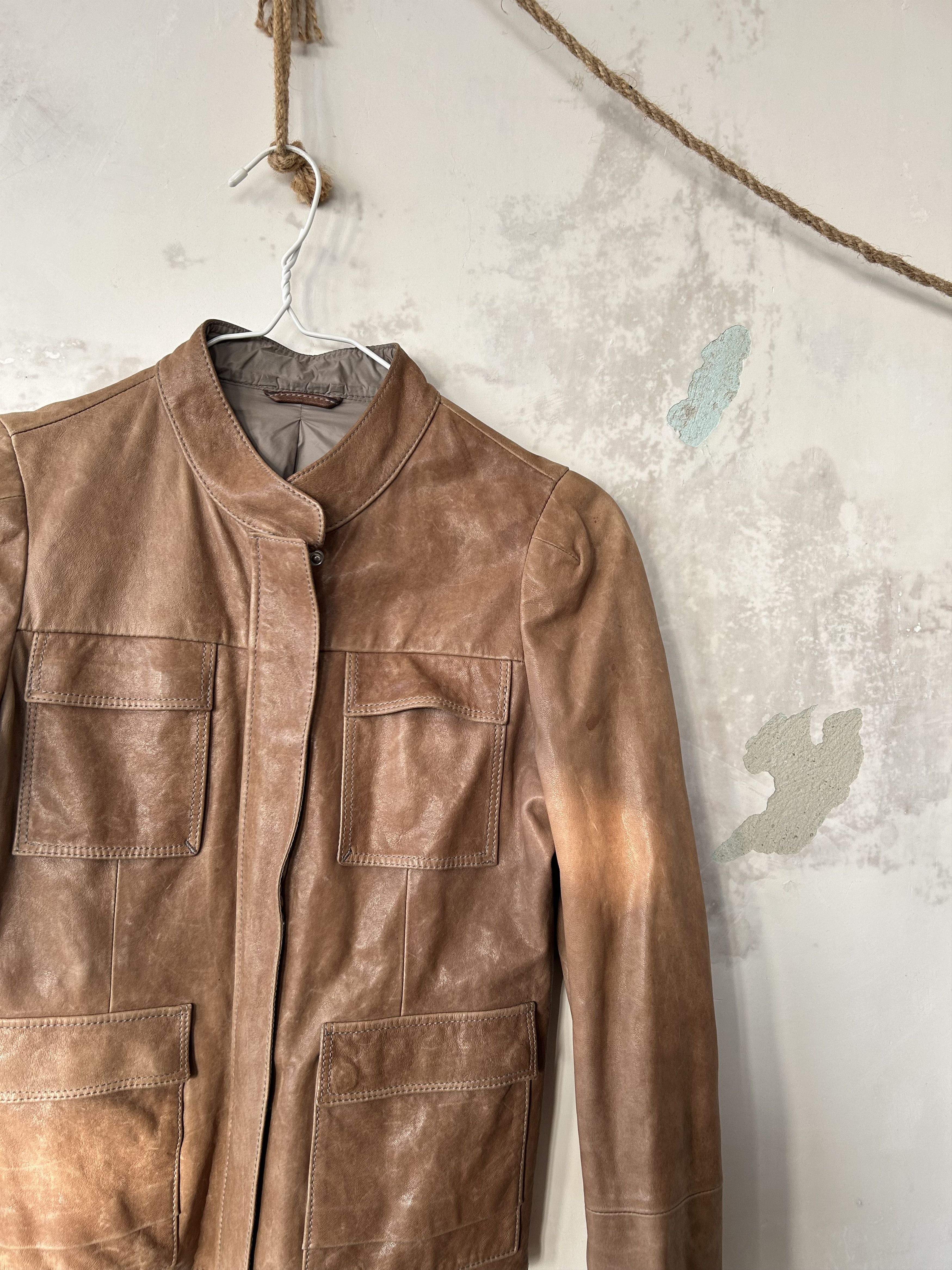 Brunello Cucinelli Brunello Cucinelli Womens Leather Jacket size 40 Size S / US 4 / IT 40 - 2 Thumbnail