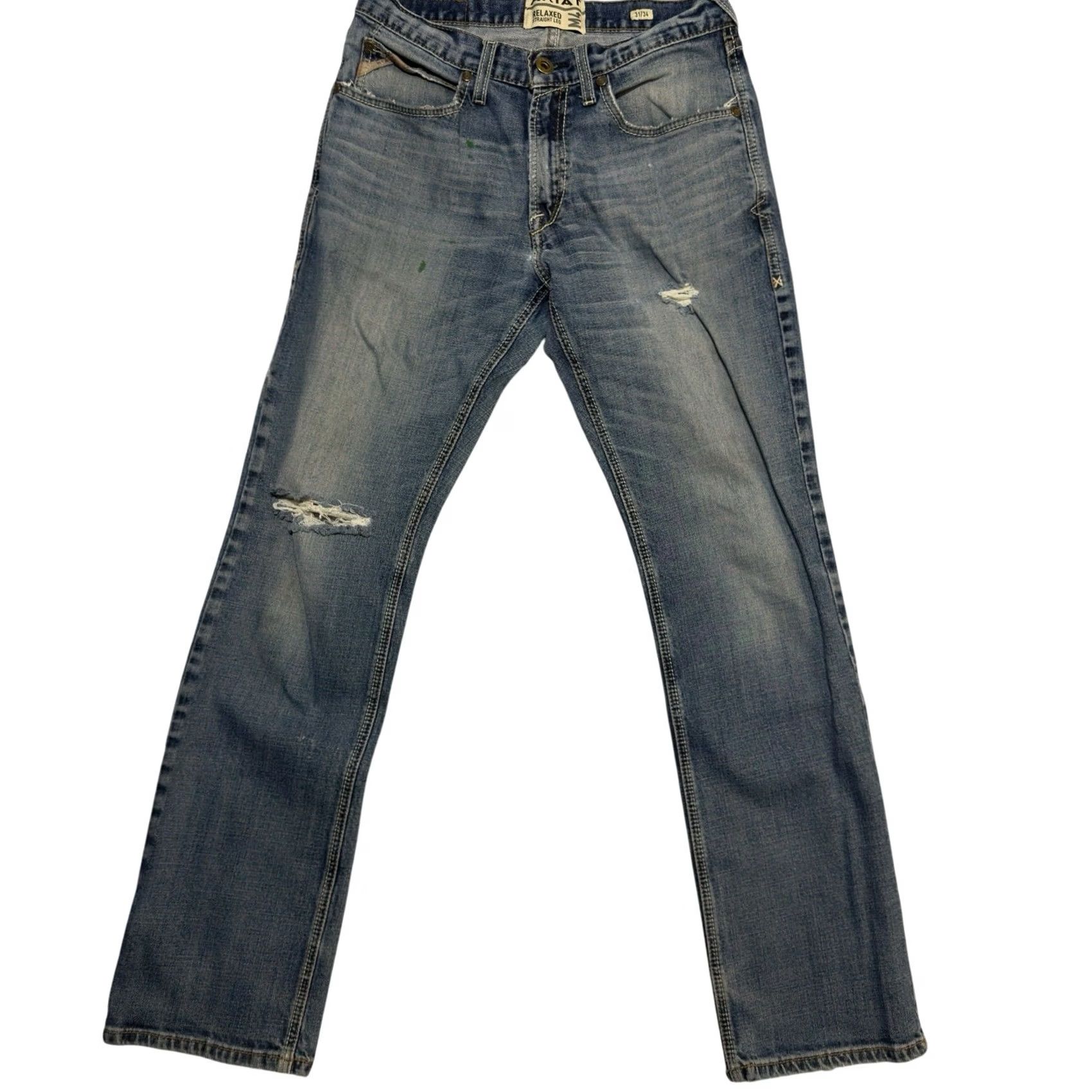 Ariat Ariat M4 Relaxed Straight Leg Jeans 31x34 Denim Blue Mens Jeans Workwear Western Straight Leg Size US 31 - 2 Thumbnail