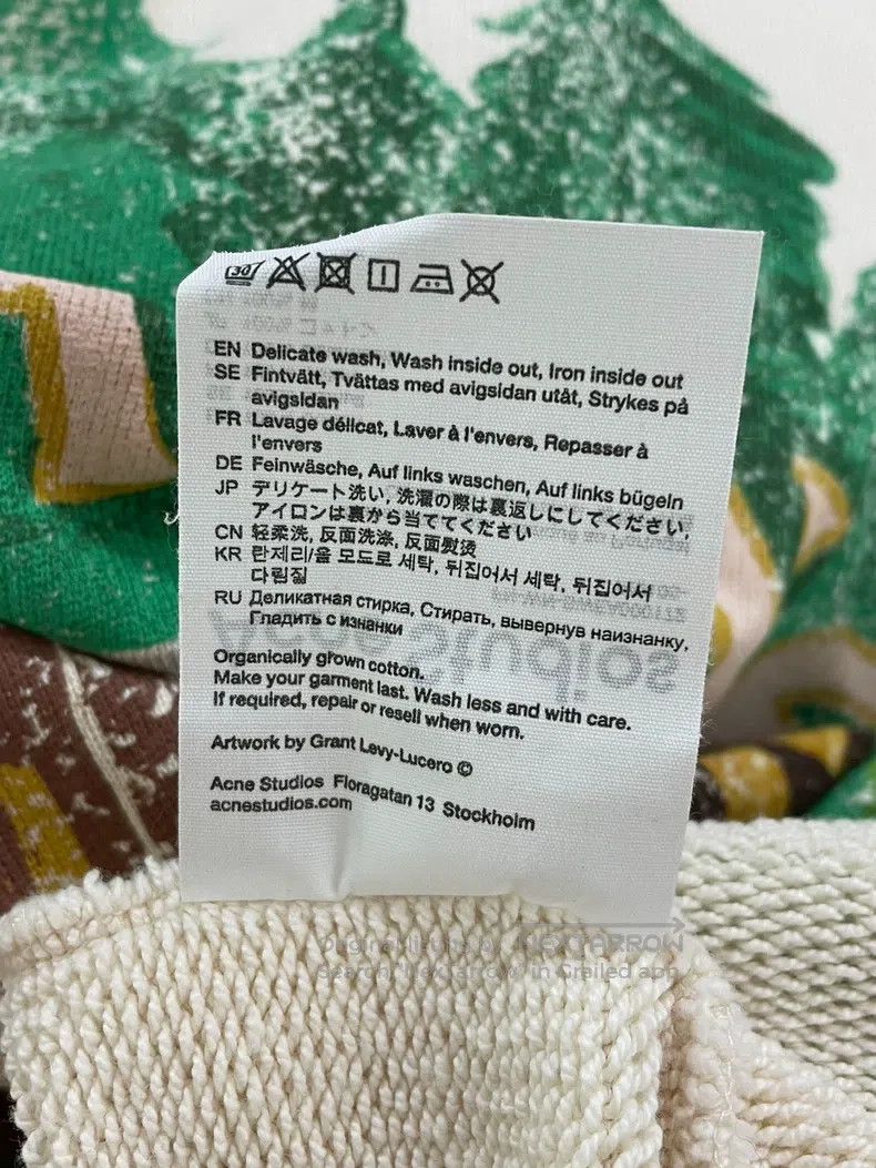 Acne Studios Acne Studios Beige Printed Hooded Sweatshirt Size US XXS / EU 40 - 6 Thumbnail