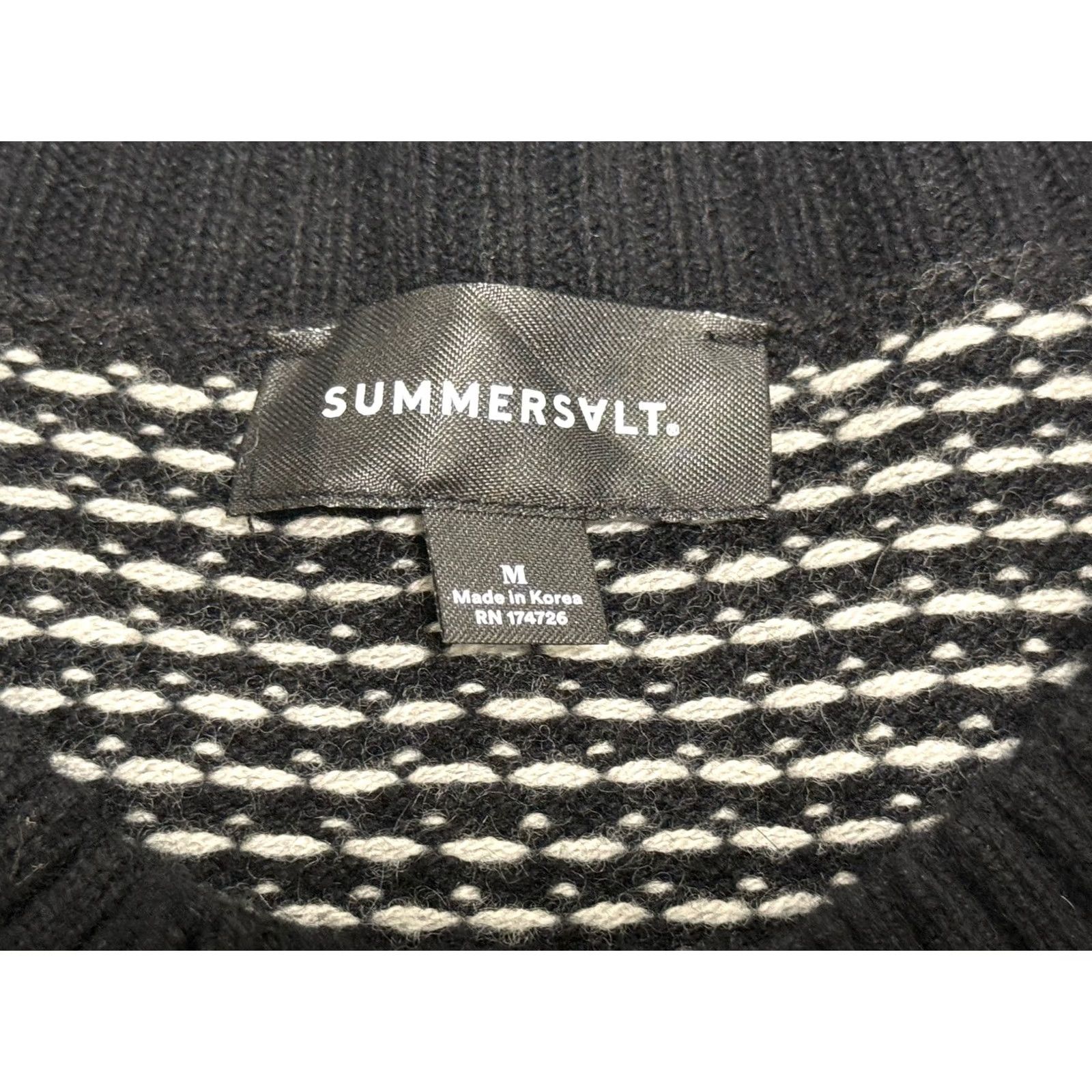 Vintage VINTAGE NWT Summersalt The Luxe Cashmere Wool Blend Mix Stitch Sweater M Black Crew Neck Women Pullover Knit Cap Size M / US 6-8 / IT 42-44 - 5 Thumbnail