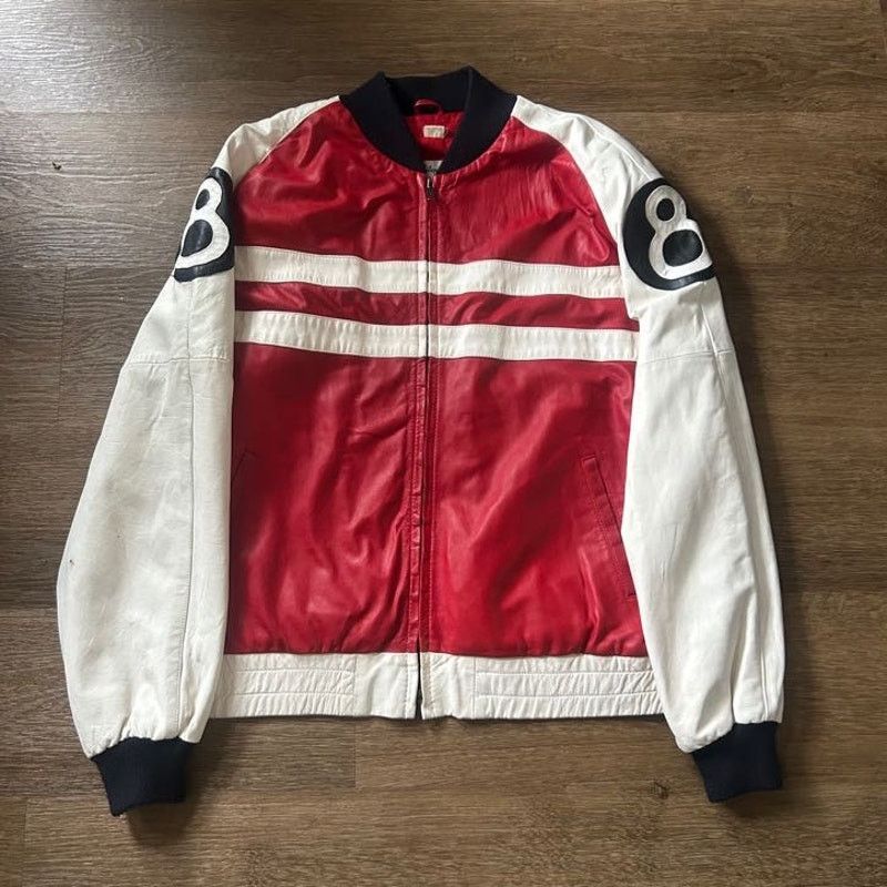 Vintage 1960s Philippe Monet 8 Ball Leather Bomber Jacket Size US XL / EU 56 / 4 - 1 Thumbnail