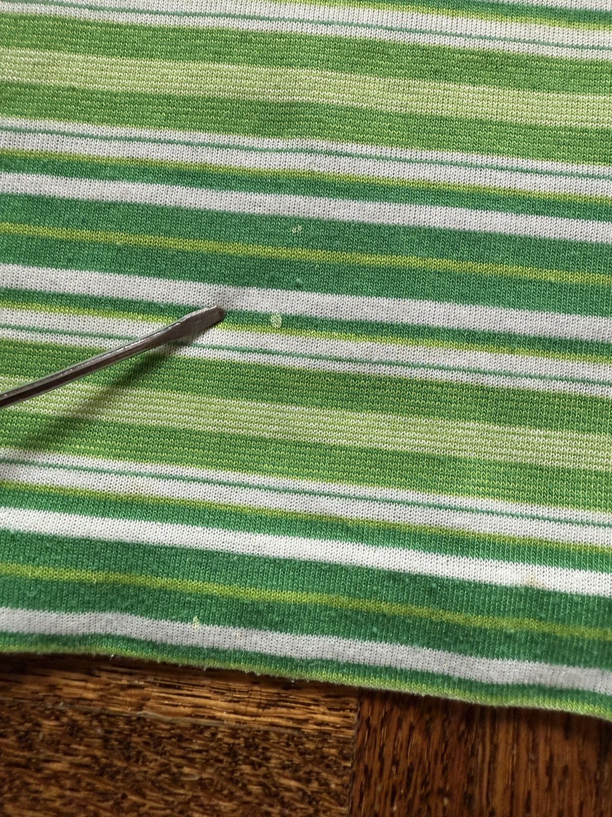 Vintage Vintage 60s Green Raglan Cut Striped Tee Size US S / EU 44-46 / 1 - 4 Thumbnail