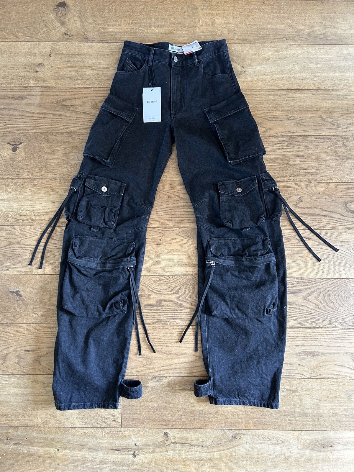 The Attico The Attico Fern Cargo Jeans Black Size 26" / US 2 / IT 38 - 1 Thumbnail