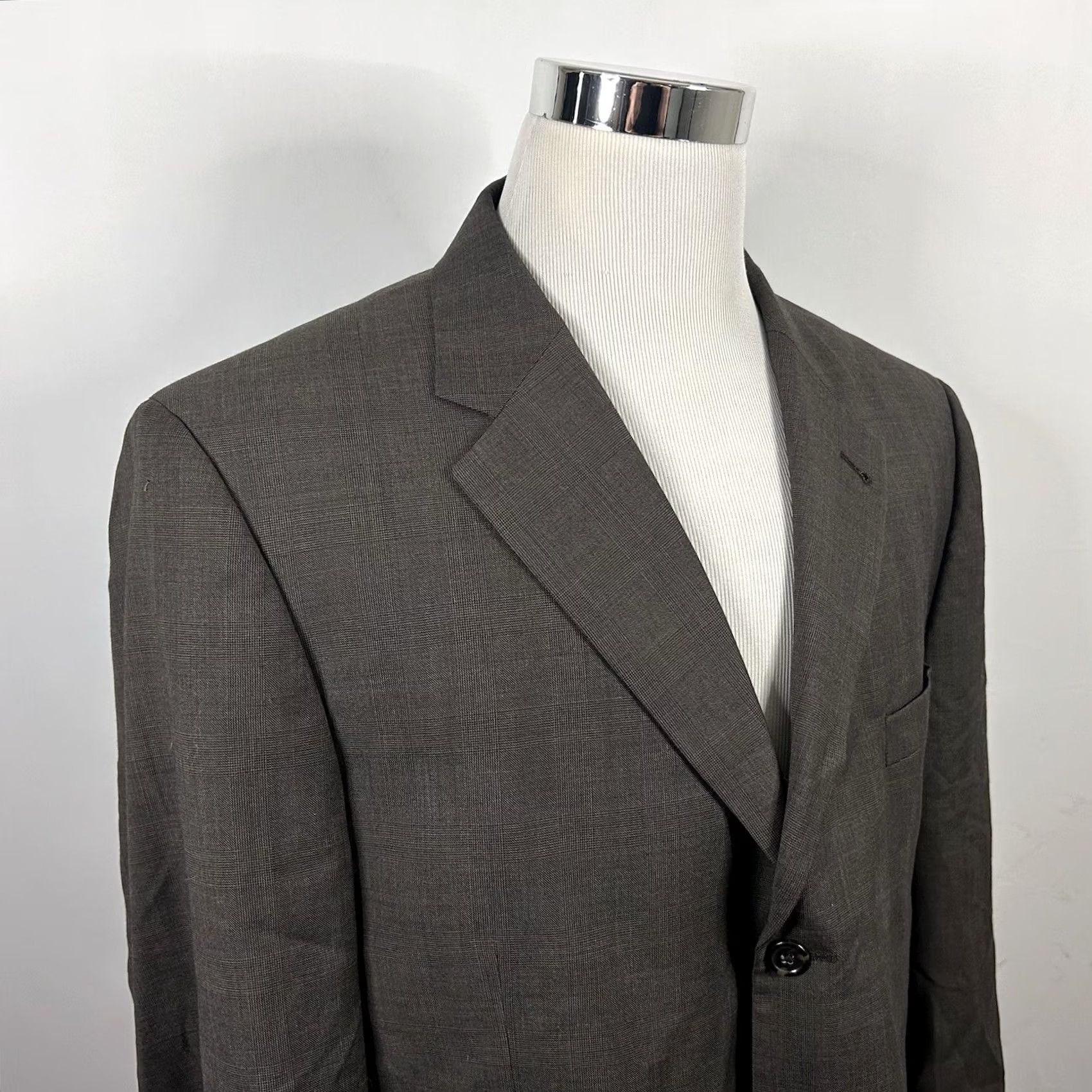 Jos. A. Bank Jos A Bank Sport Coat 46R 100% Wool Brown Glen Plaid Three Button Lined Vented Mens Size US XS / EU 42 / 0 - 2 Thumbnail