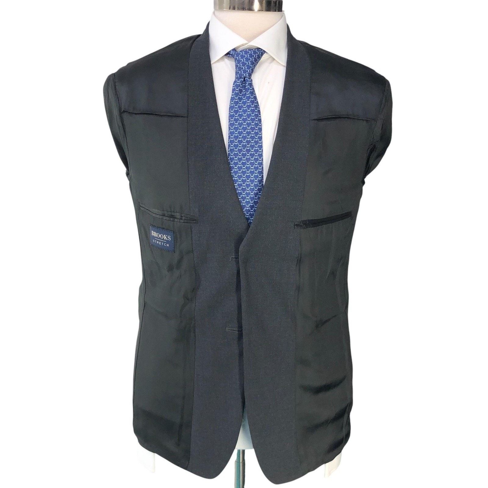 Brooks Brothers Brooks Brothers Sport Coat 38S Gray Stretch Wool Suit Jacket Size 38S - 14 Thumbnail