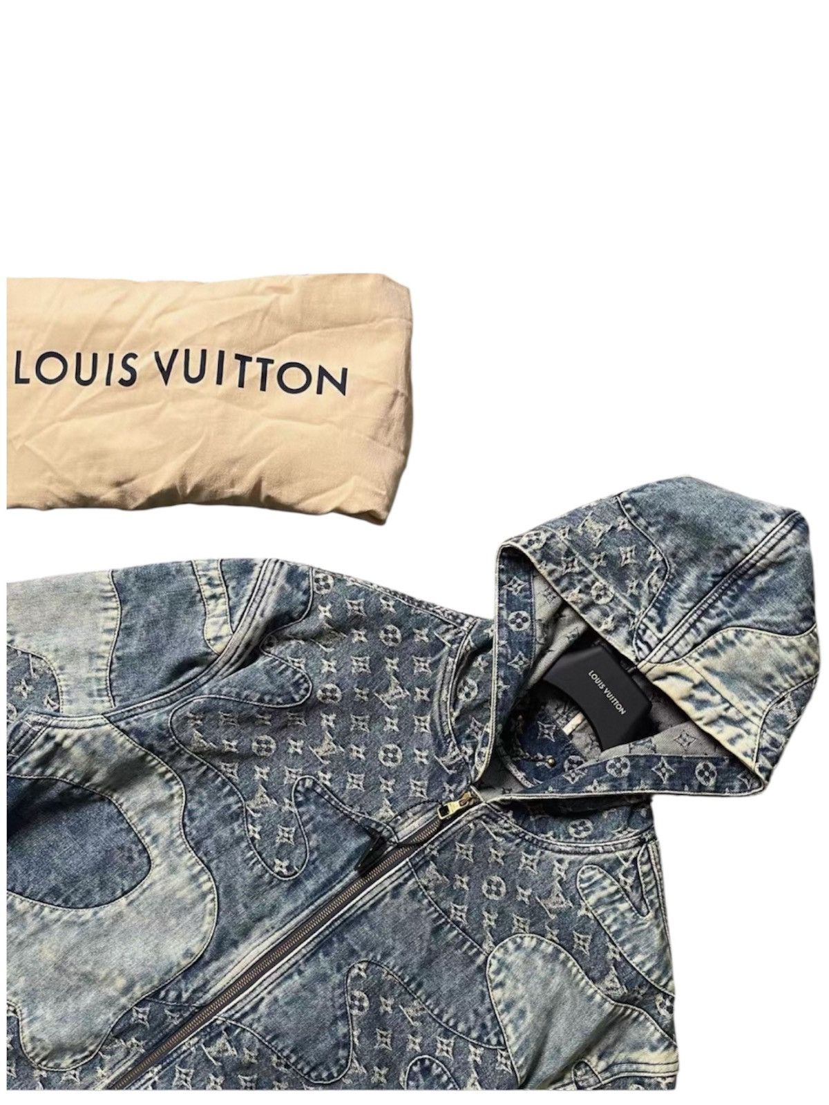 Louis Vuitton × Nigo Louis Vuitton Nigo 52 Monogram Patchwork Denim Hoodie Jacket Size US L / EU 52-54 / 3 - 3 Thumbnail