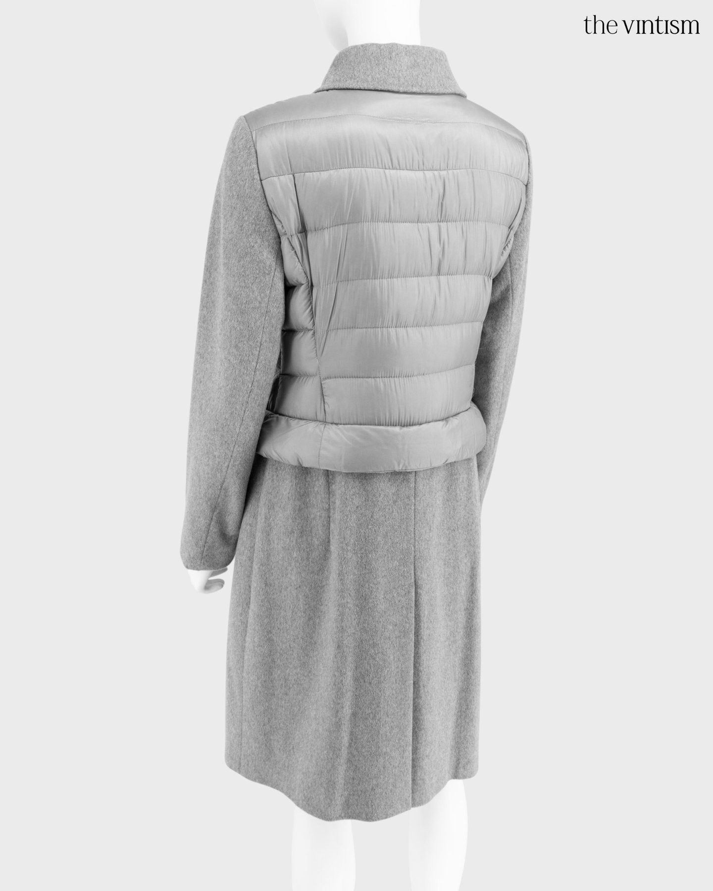Escada Escada Grey Modular Down Technical Nylon & Wool Coat DE 38 M Size M / US 6-8 / IT 42-44 - 9 Thumbnail