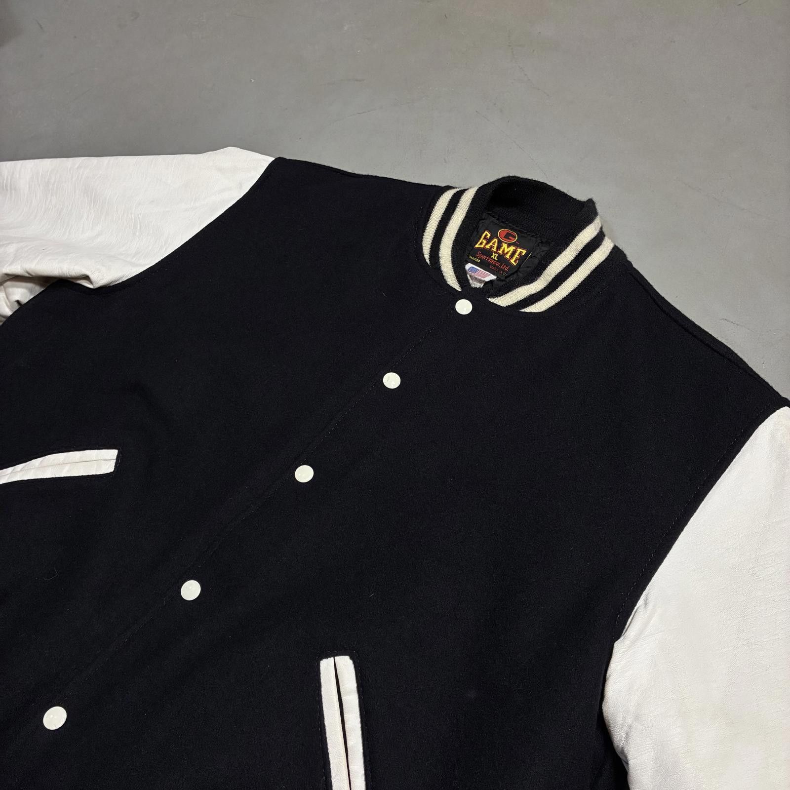 The Game VTG 90s Game Sportswear Varsity Jacket XL Black & White Size US XL / EU 56 / 4 - 5 Thumbnail
