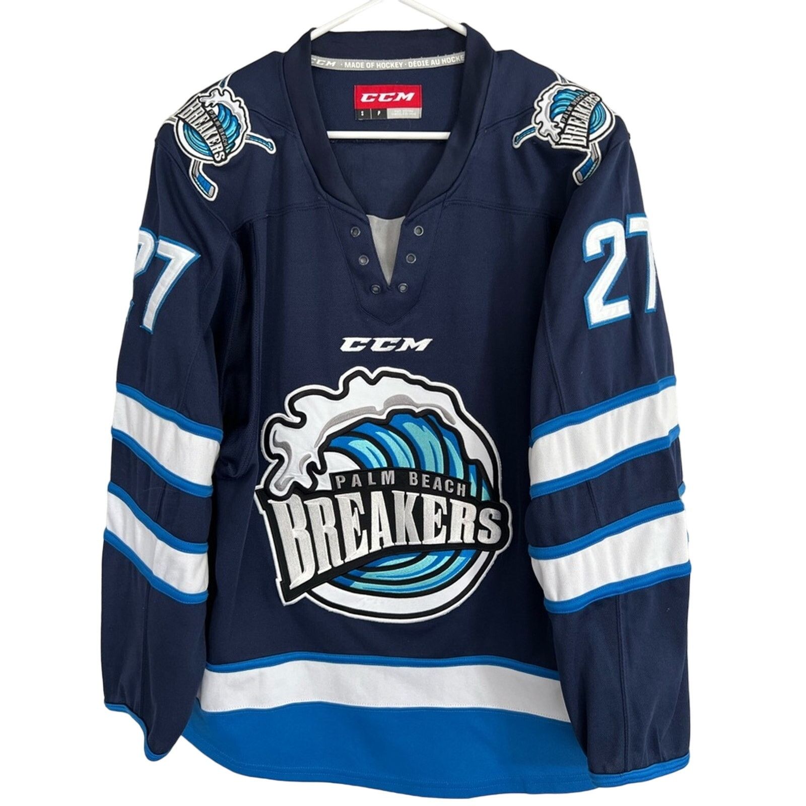 Ccm Game Worn Authentic CCM Jersey Palm Beach Breakers SZ SMALL Size US S / EU 44-46 / 1 - 1 Thumbnail