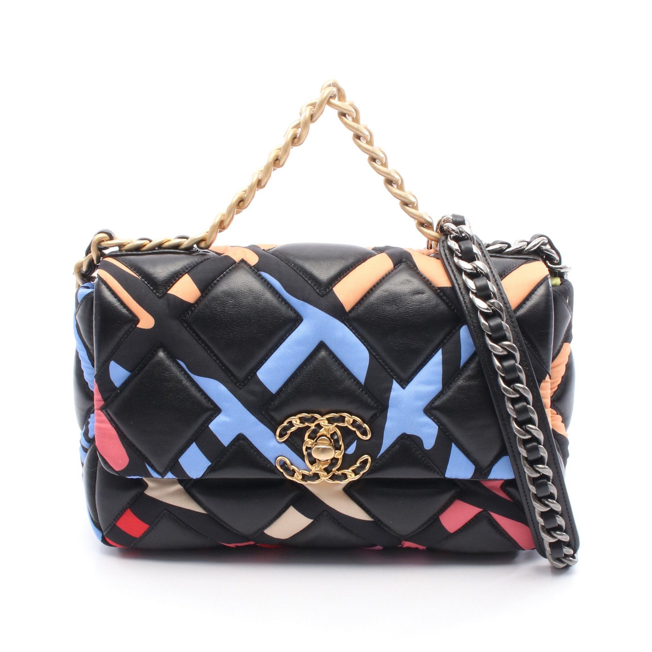 Chanel Chanel 19 Dizeneuf Matelasse Chain Shoulder Bag Leather Jersey Fiber Black Multicolor Combination Metal Fittings Size ONE SIZE - 1 Thumbnail