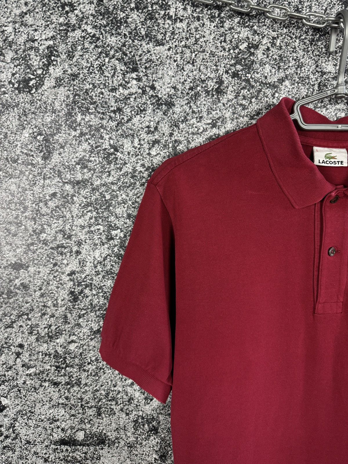 Lacoste Men’s Lacoste Vintage Polo Shirt Burgundy Luxury Size 5 Size US L / EU 52-54 / 3 - 3 Thumbnail