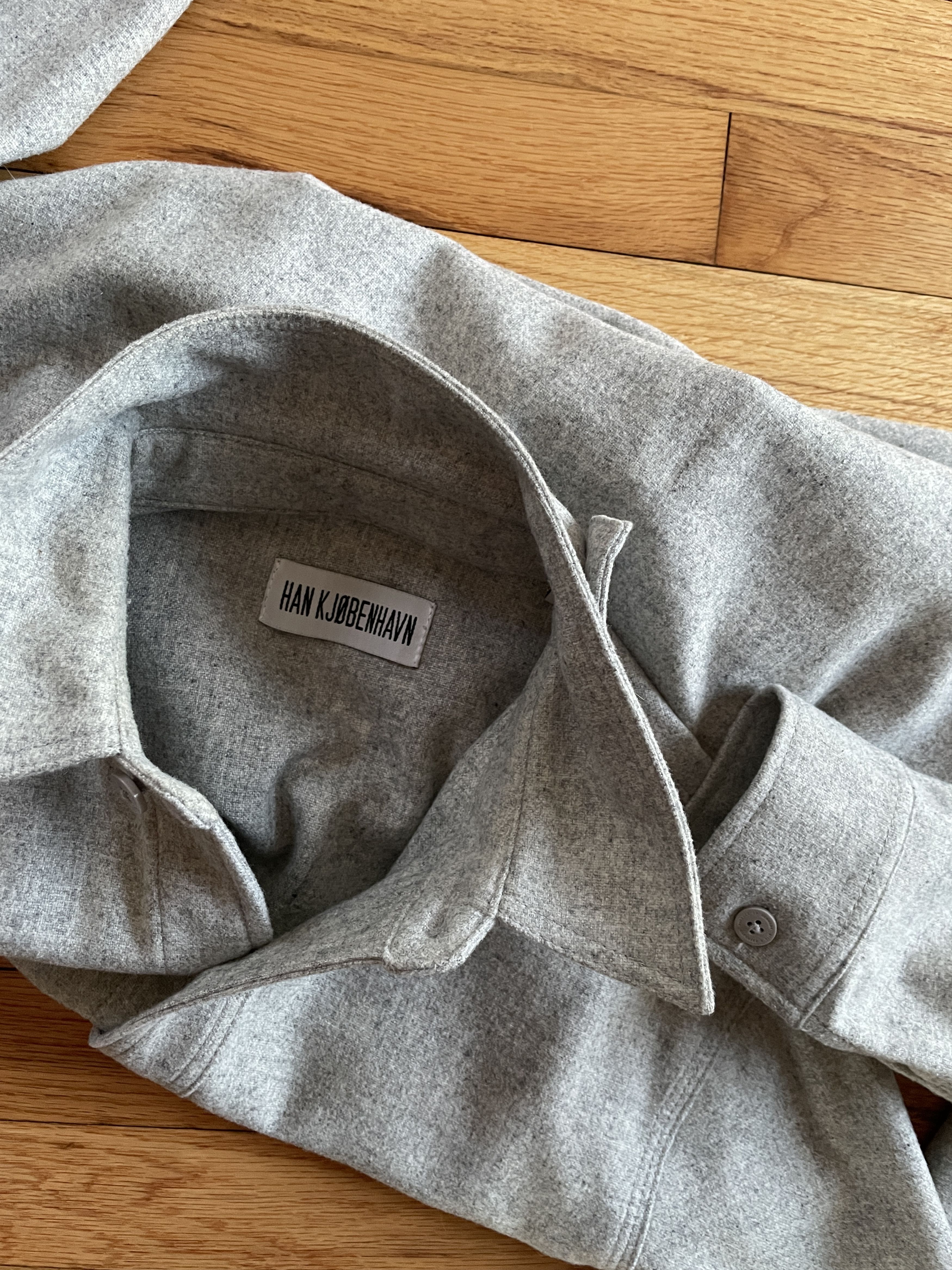 Han Kjobenhavn Han Kjobenhavn heather grey wool blend overshirt Size US S / EU 44-46 / 1 - 4 Thumbnail