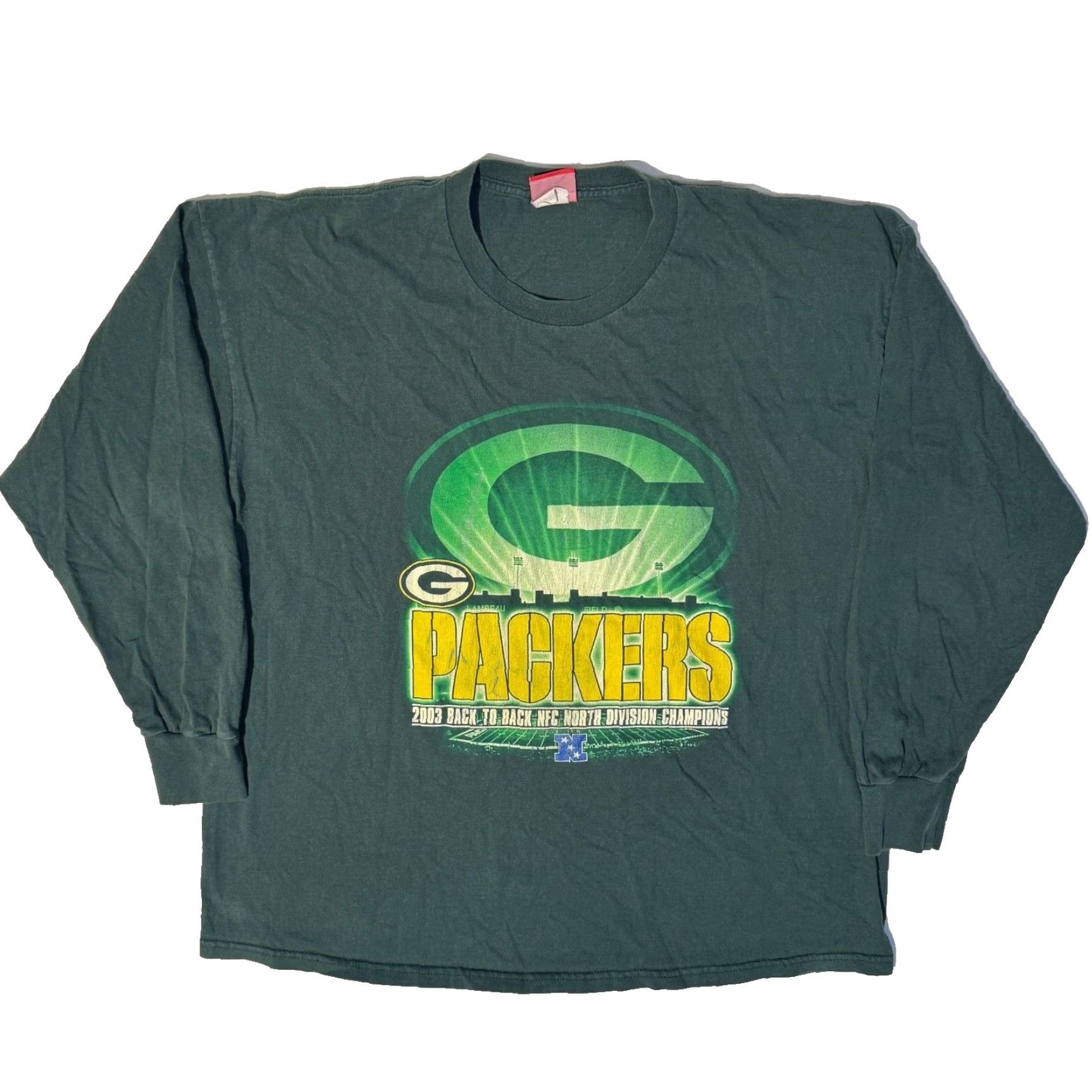 NFL NFL Green Bay Packers Shirt XL Men Long Sleeve Vintage 2003 Back To Back NFC Champion Green T-Shirt Logos Size US XL / EU 56 / 4 - 2 Thumbnail