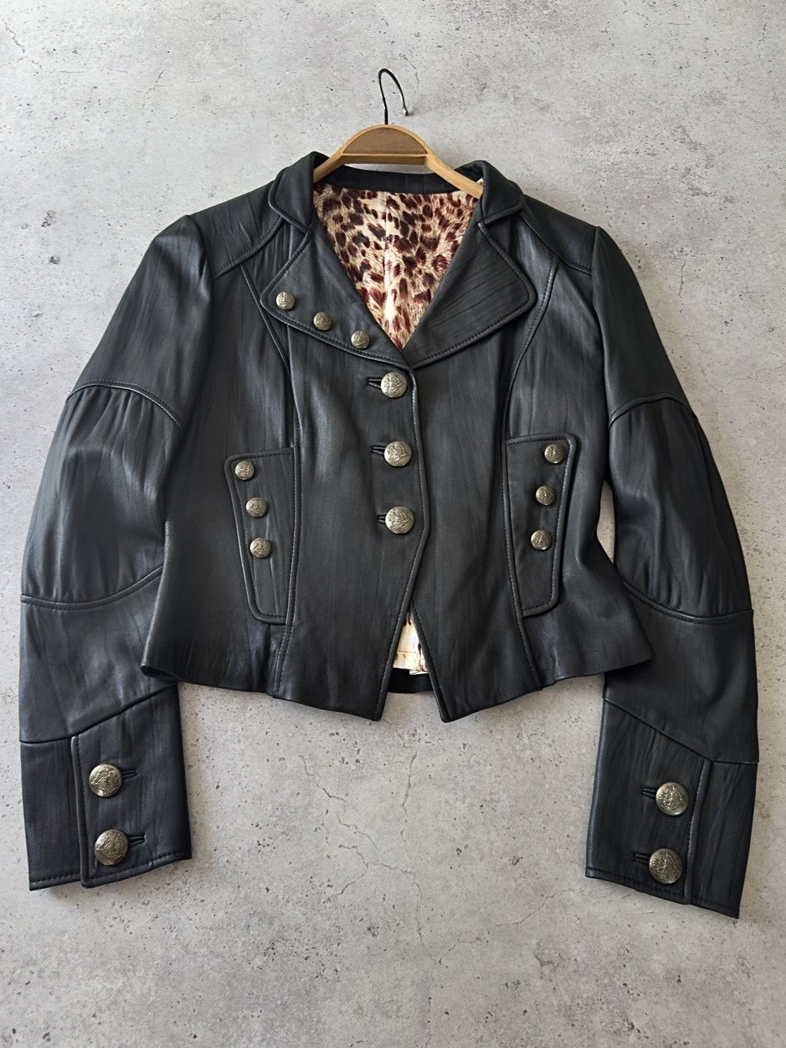 Other Vintage Napoleon Button Real Leather Jacket Blazer Size US S / EU 44-46 / 1 - 1 Thumbnail