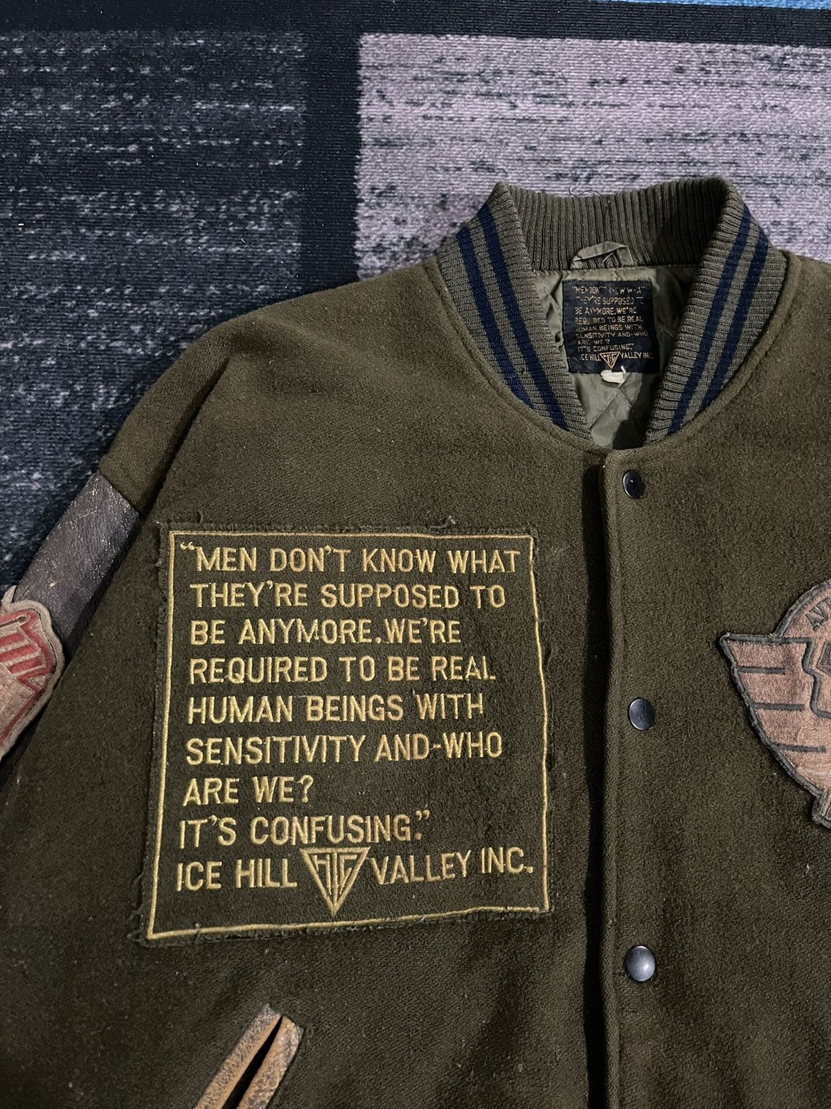 Vintage Vintage The British Confession Varsity Leather Jacket Size US XL / EU 56 / 4 - 6 Thumbnail