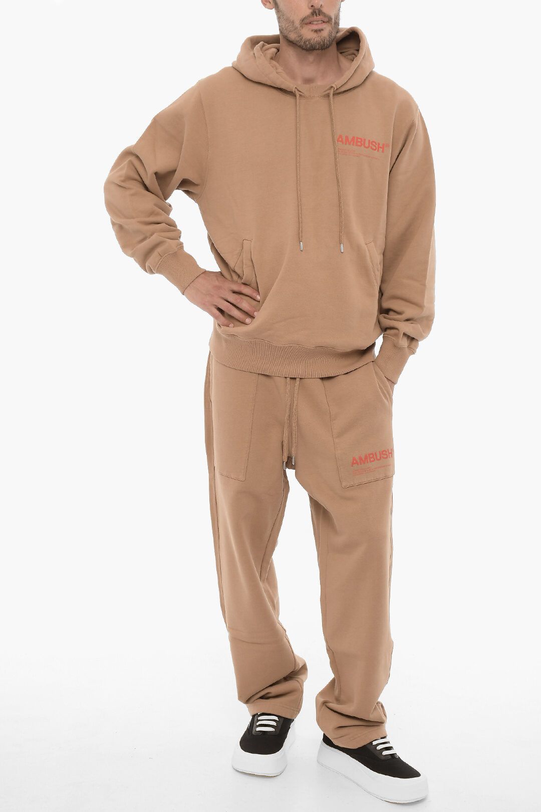 Ambush Design og1mm0925 Fleeced Cotton Hoodie in Brown Size US XS / EU 42 / 0 - 4 Thumbnail